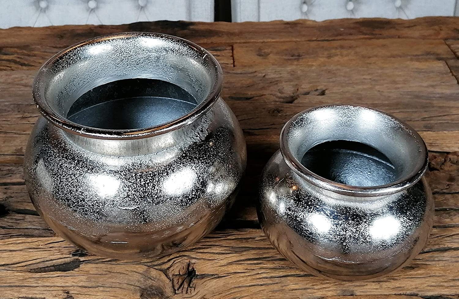 Silber Dekovase Blumenvase MichaelNoll Set Aluminium / 2er cm Dekovase 16 Gefäß 22 Vase Pokalvase