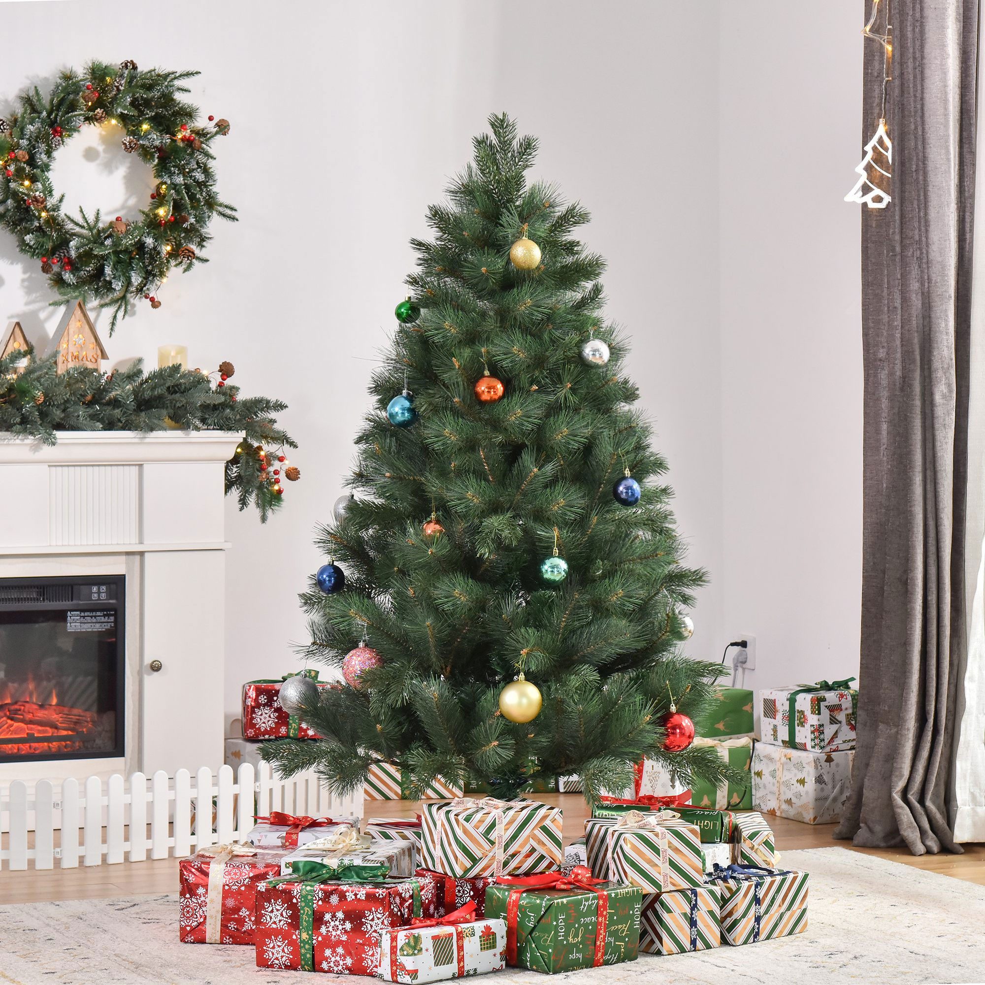 HOMCOM Künstlicher Weihnachtsbaum 180 cm, mit 375 Spitzen, Metallständer, r günstig online kaufen