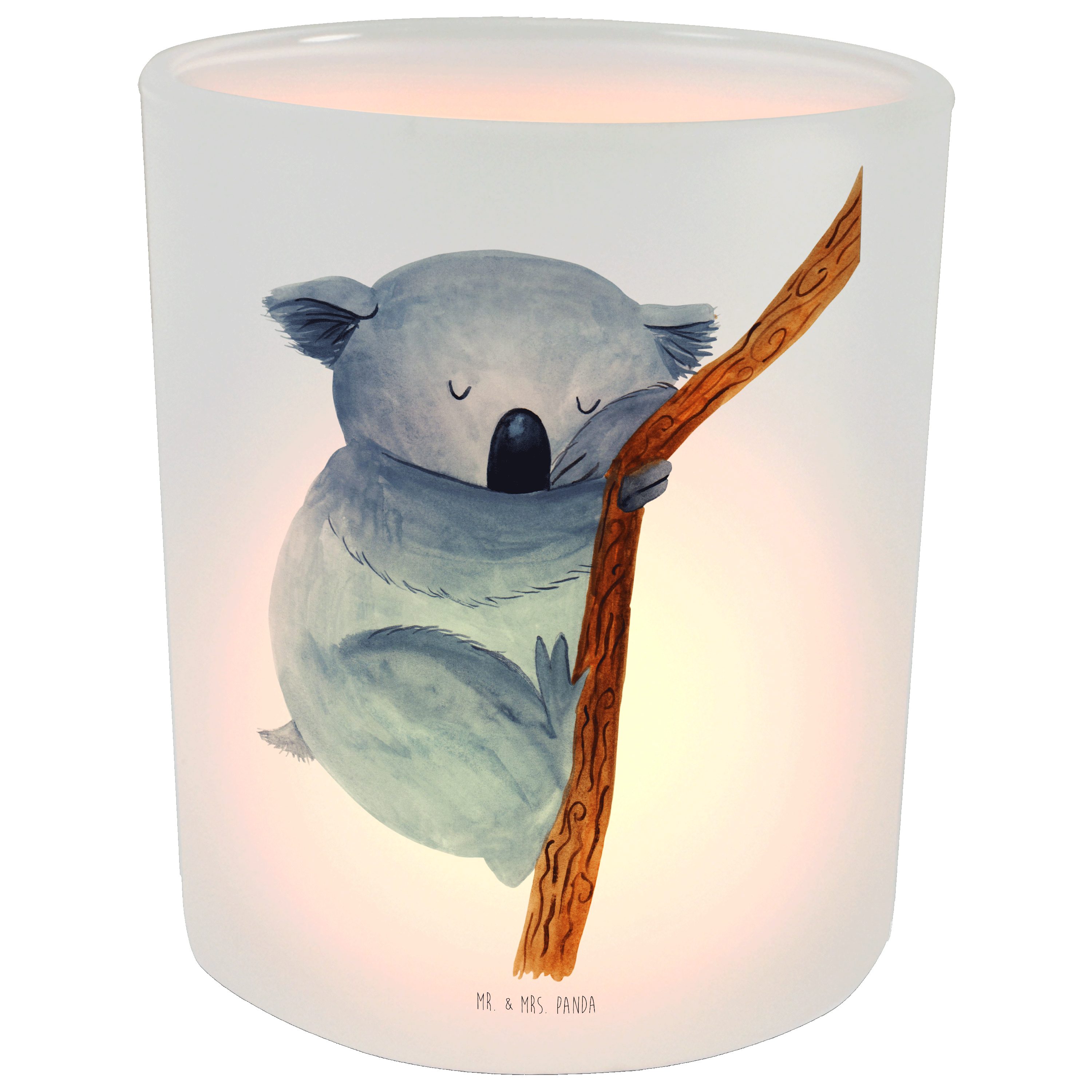 Mr. & Mrs. Panda Windlicht Koalabär - Transparent - Geschenk, Kerzenglas, Windlicht Kerze, Tierm (1 St)