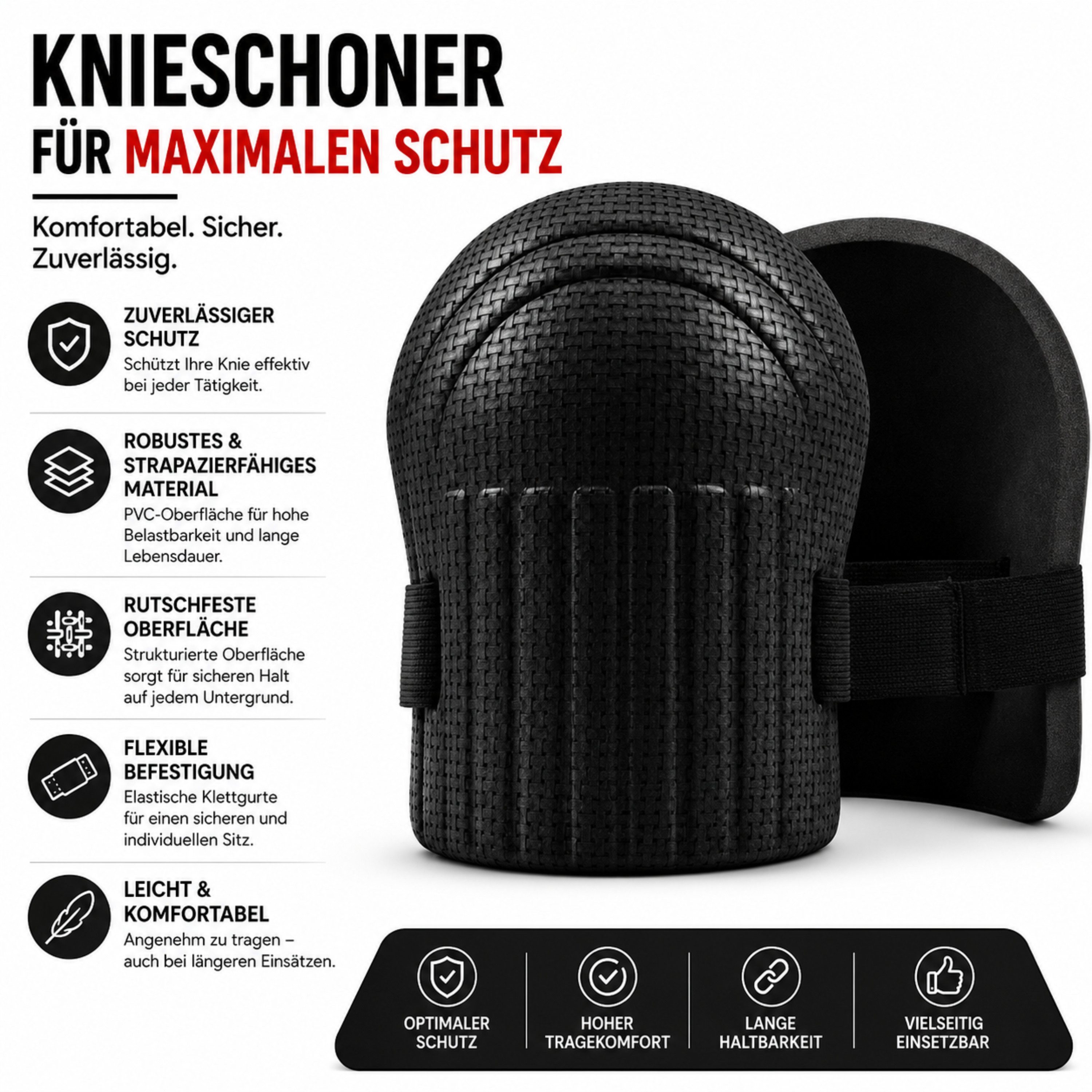 StellarLuma Knieschutz Kniebeinschoner Kniepolster Protektoren Schutzkleidung Garten Arbeit, Gepolsterte Knieschoner mit rutschhemmender Oberfläche im 2er Set
