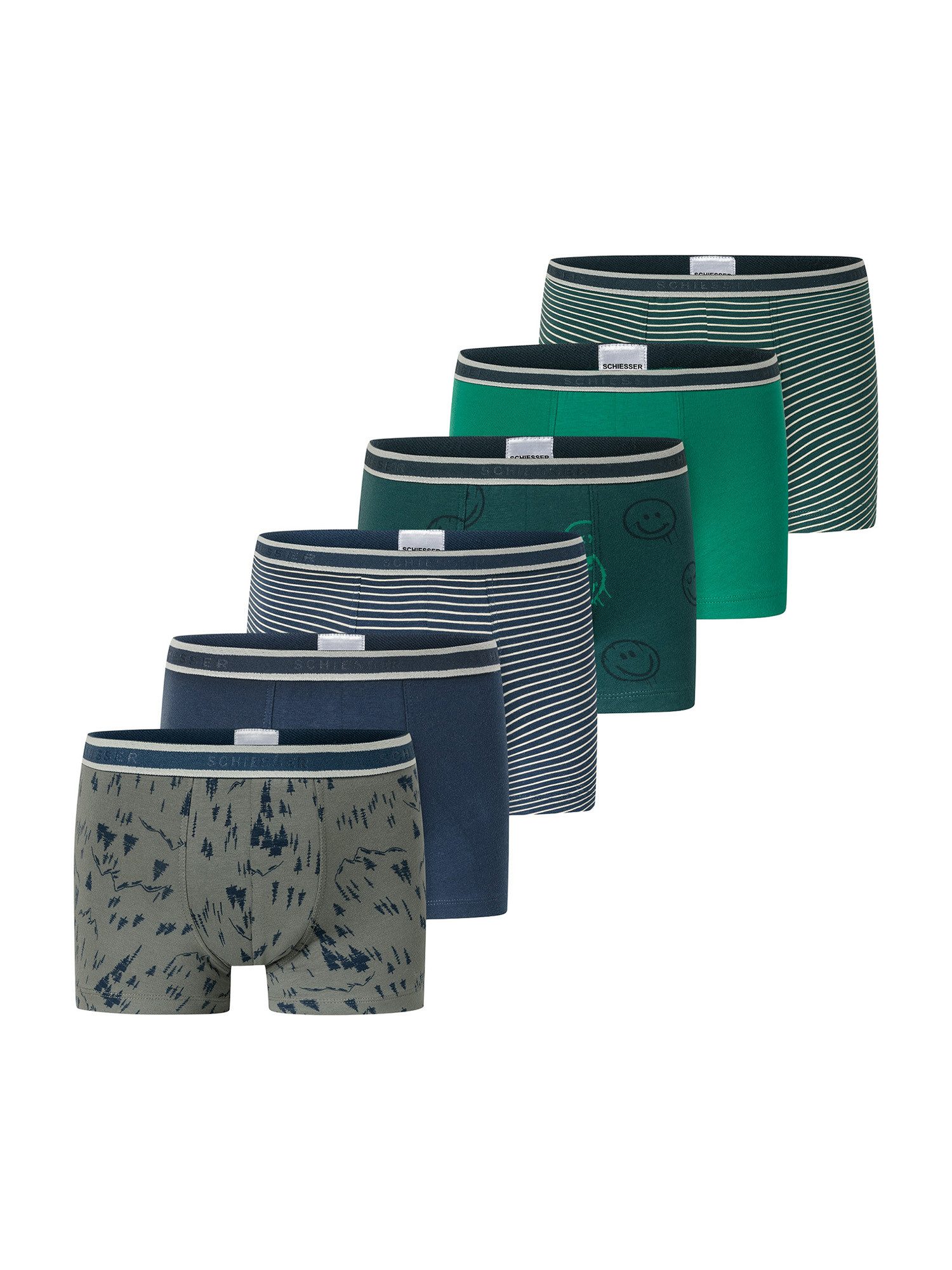 Schiesser Trunk 955 Multi (6-St) Unterhose, Unterwäsche, Boxer Trunk