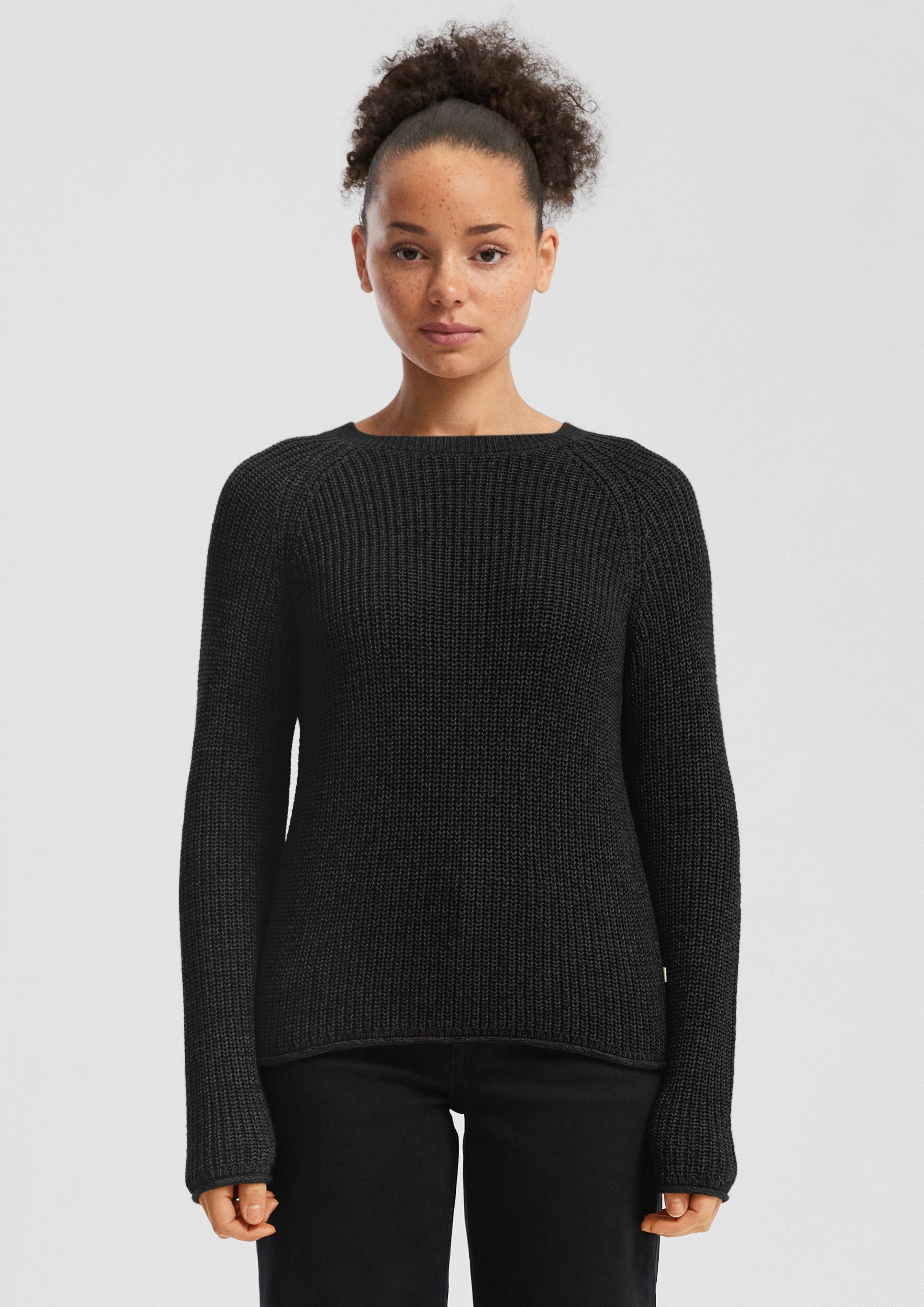 QS Strickpullover Melierter Strickpullover mit Raglanärmeln günstig online kaufen