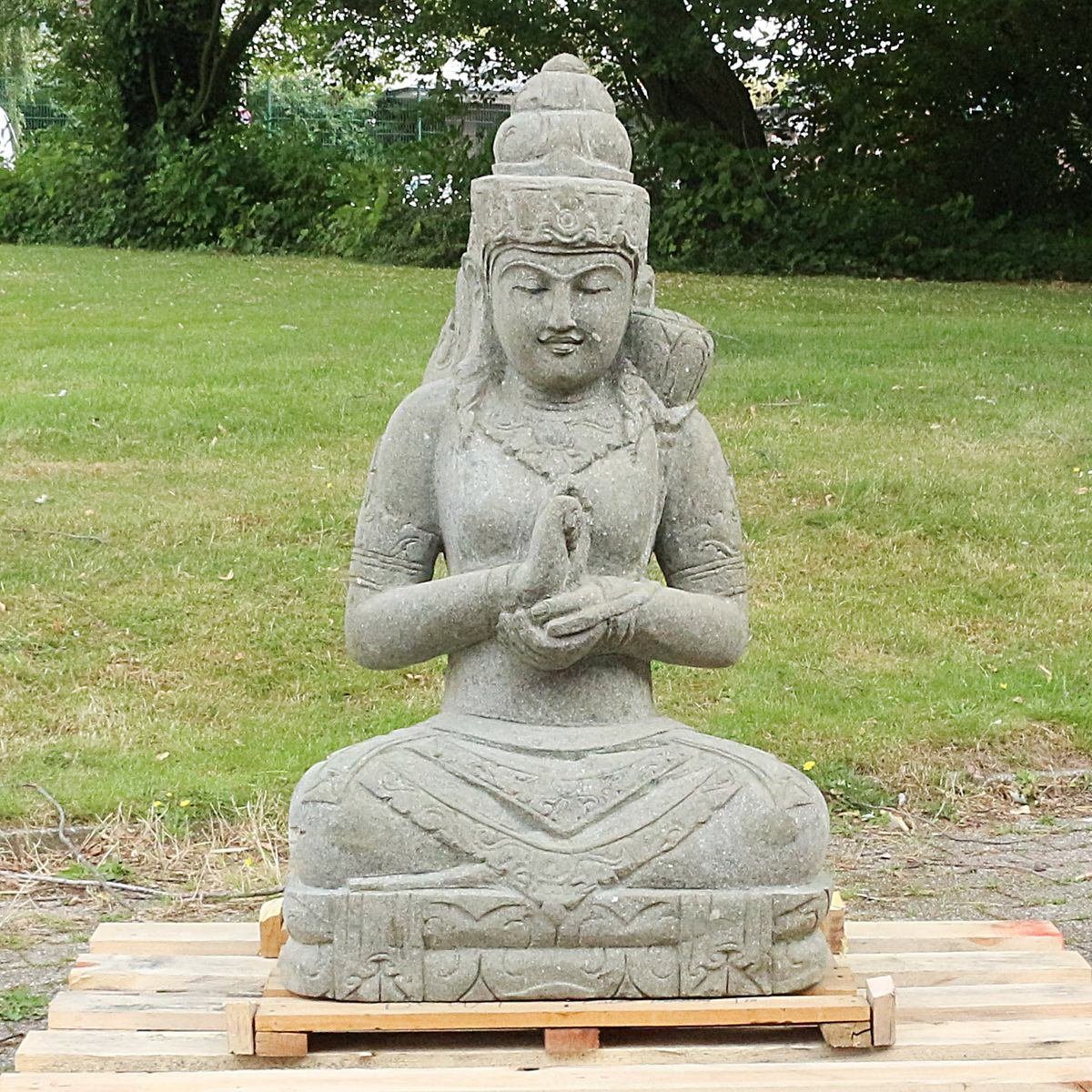 Oriental Galerie Dekofigur Dewi Tara Figur sitzend Steinfigur Greenstone Massiv 100 cm (1 St), traditionelle Herstellung in Handarbeit im Ursprungsland