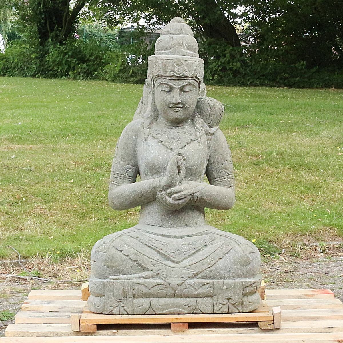 Oriental Galerie Dekofigur Dewi Tara Figur sitzend Steinfigur Greenstone Massiv 100 cm (1 St)