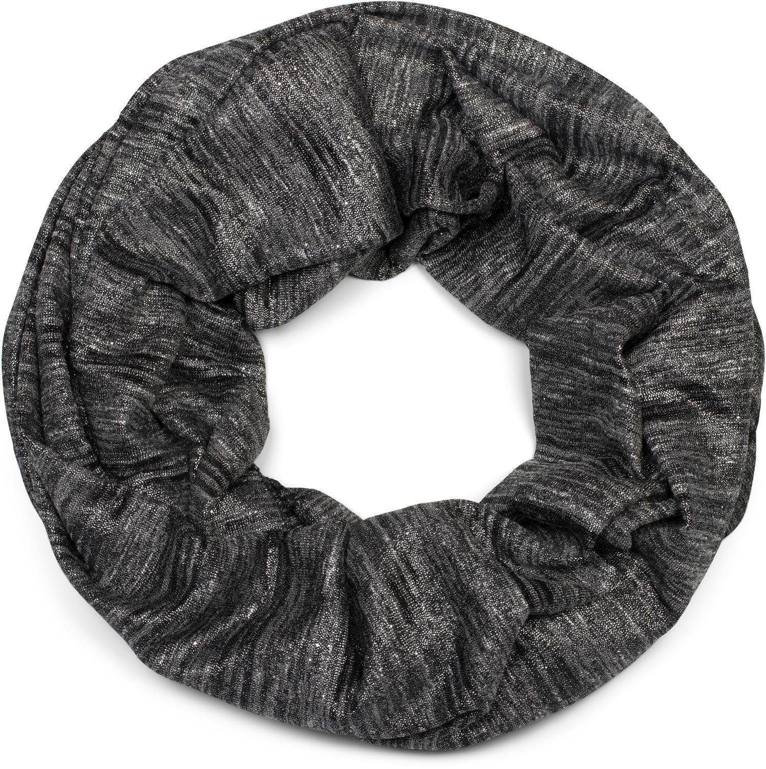 (1-St), Schwarz mit Schal meliert Loop Pailletten Loop, styleBREAKER kleinen und Glitzerfaden