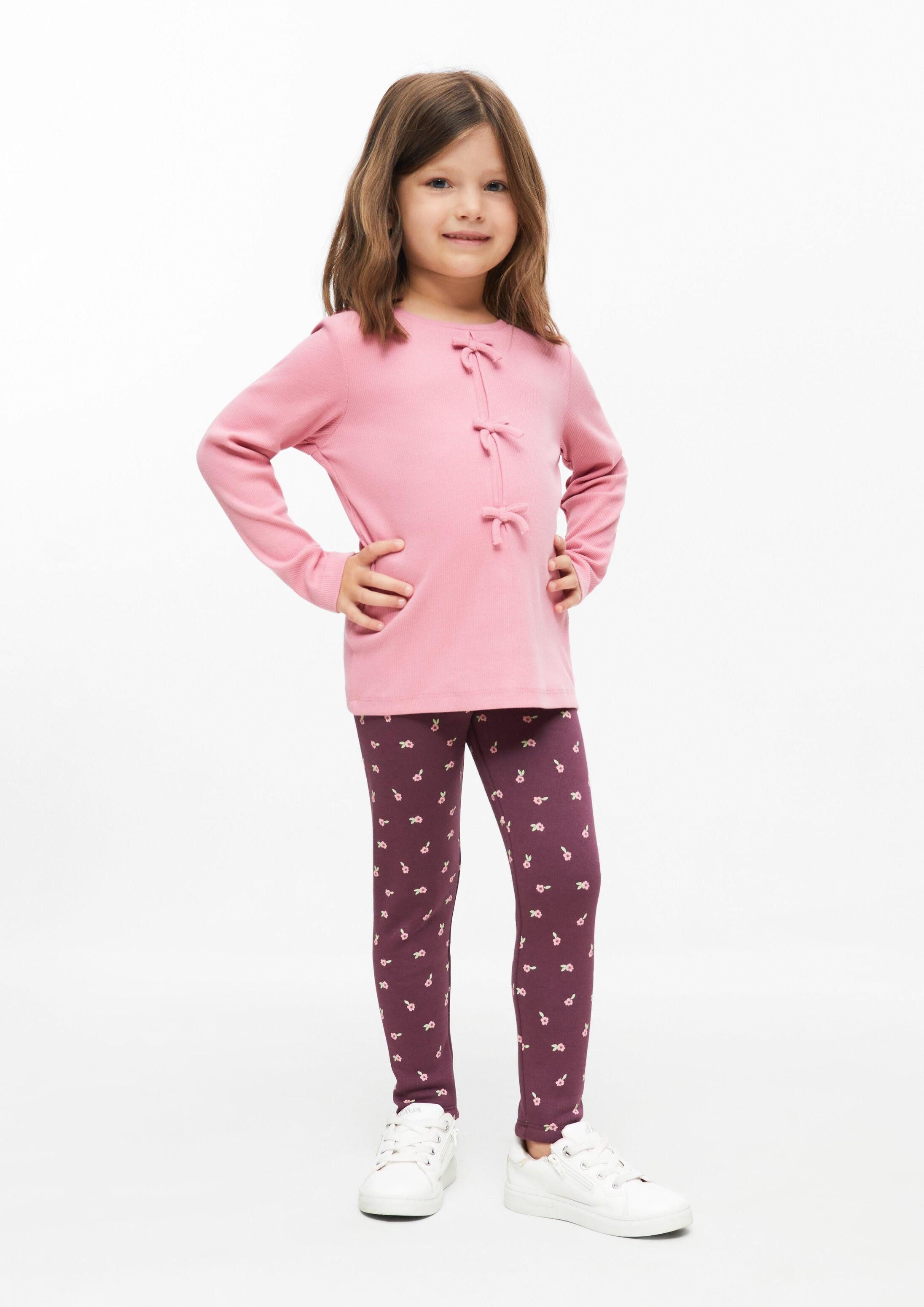 s.Oliver Leggings Leggings Thermofleece-Leggings mit Blumenmuster