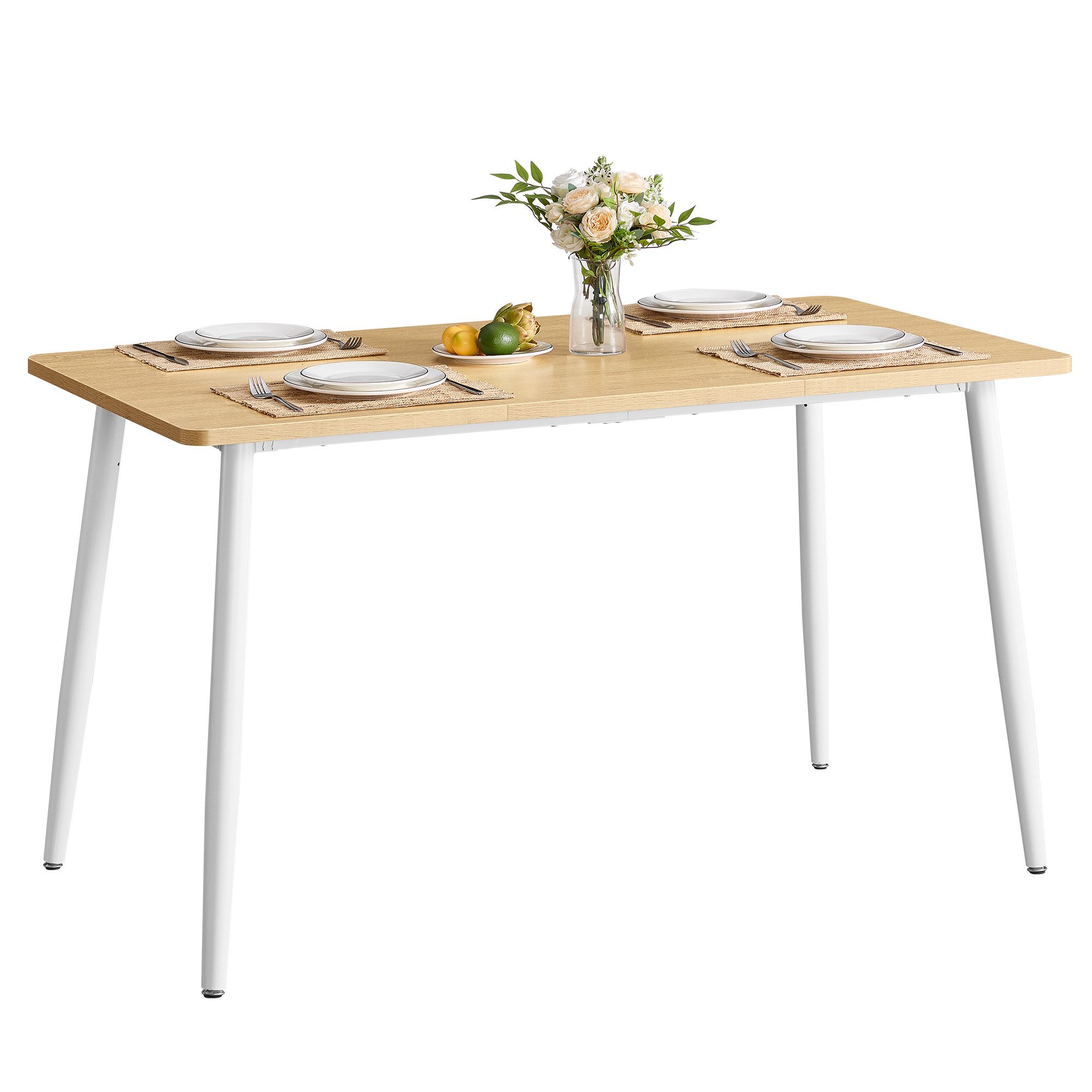 VASAGLE Esstisch, Modernes Landhaus-Flair, Große Fläche, 140x75x75.5cm günstig online kaufen