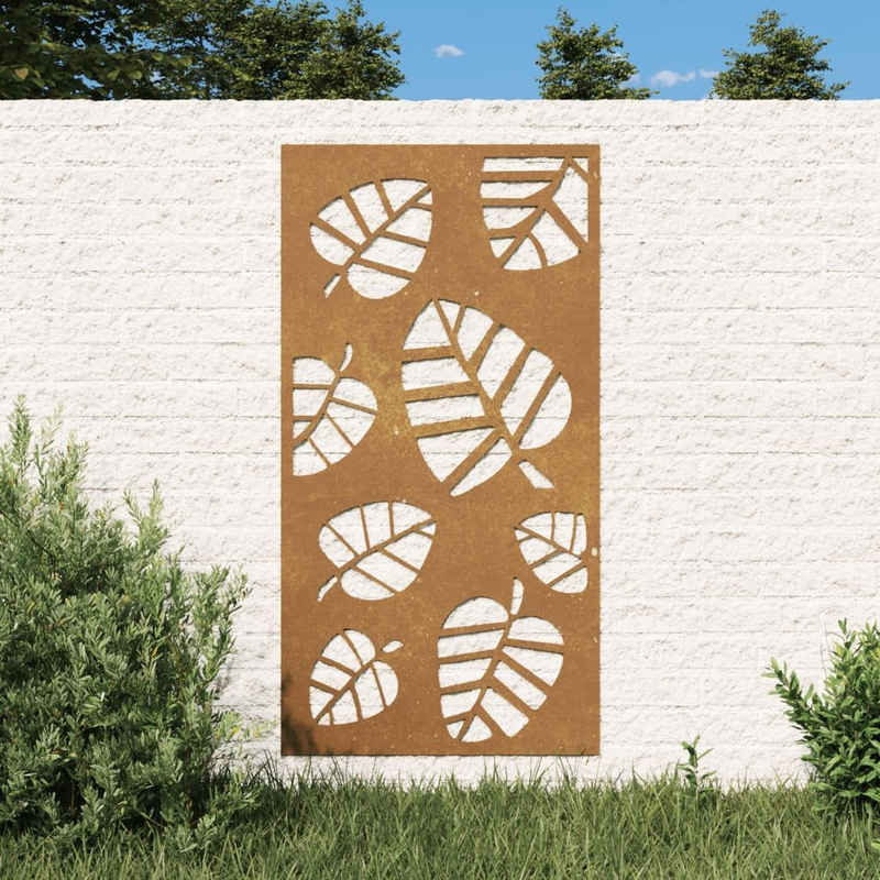 vidaXL Wandbild Garten-Wanddeko 105x55 cm Cortenstahl Blatt-Design