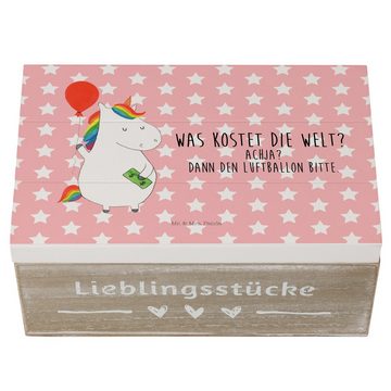 Mr. & Mrs. Panda Dekokiste Einhorn Luftballon - Rot Pastell - Geschenk, Schatzkiste, Einhörner, (1 St)