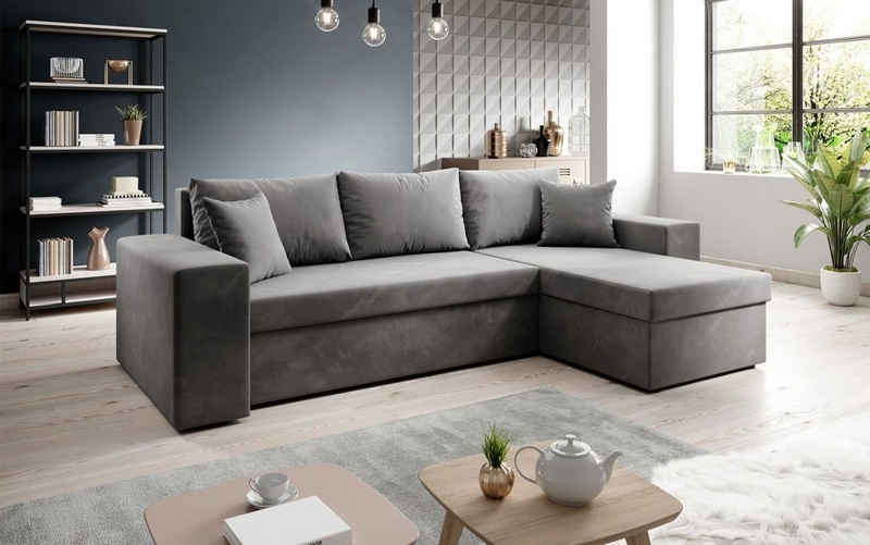 Luxusbetten24 Schlafsofa Designer Sofa Denver, mit Stauraum und Schlaffunktion