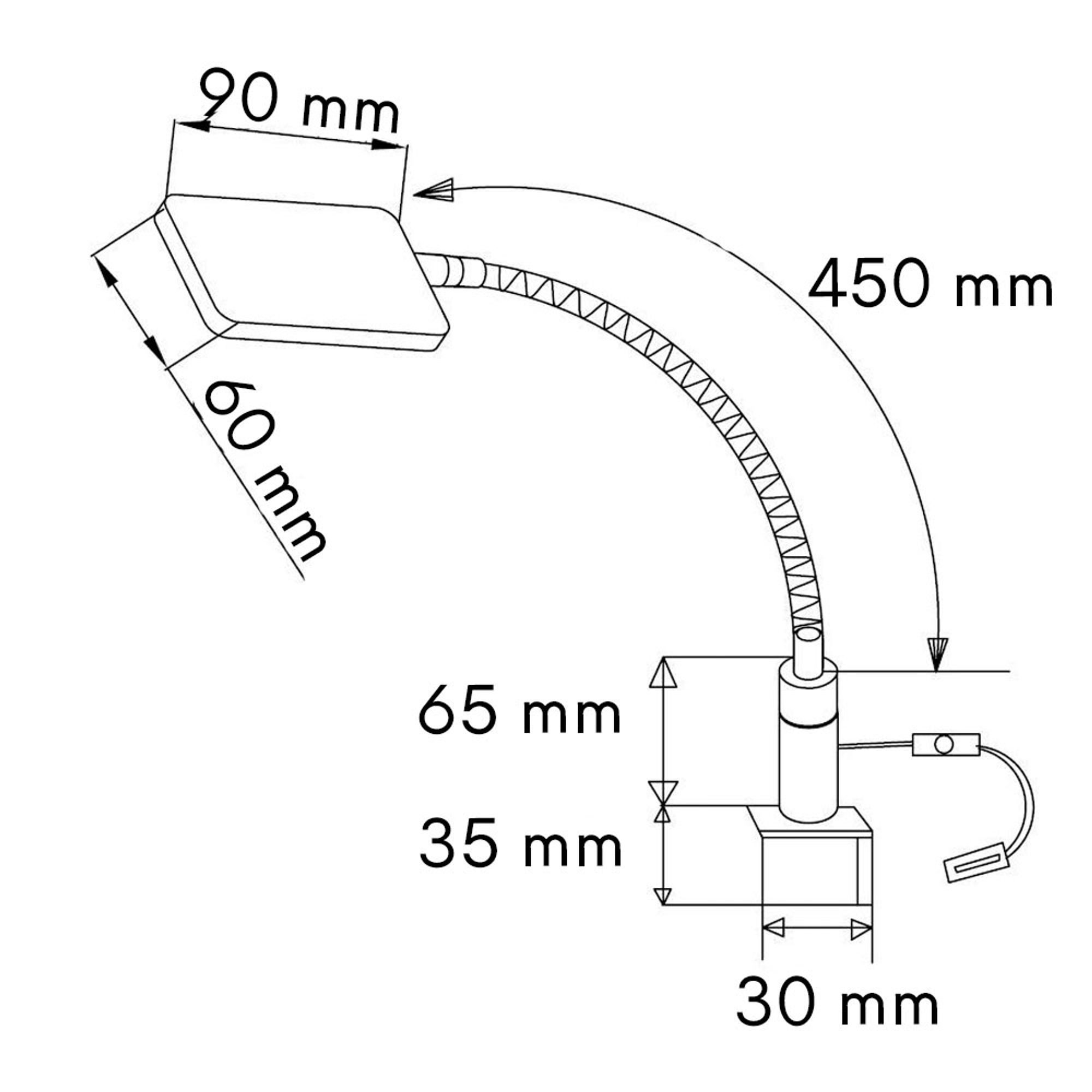 kalb Bettleuchte Flexible 4W LED Leseleuchte Nachttischlampe Bettlampe schwarz, 1er Set schwarz, warmweiß
