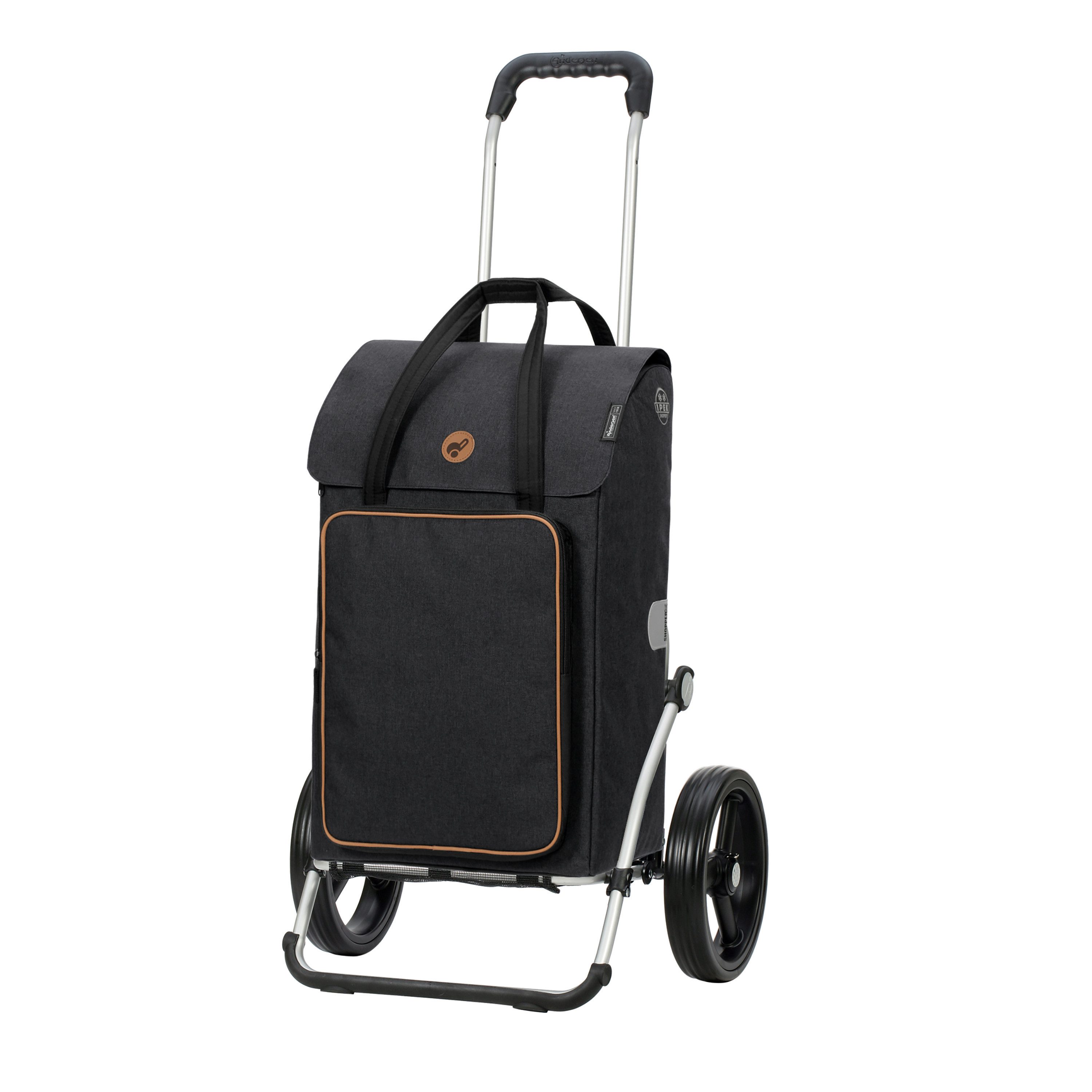 Andersen Einkaufstrolley Royal Shopper Ipek Bo schwarz, Thermofach 41 Liter, klappbar, belastbar bis 50kg, wasserabweisend