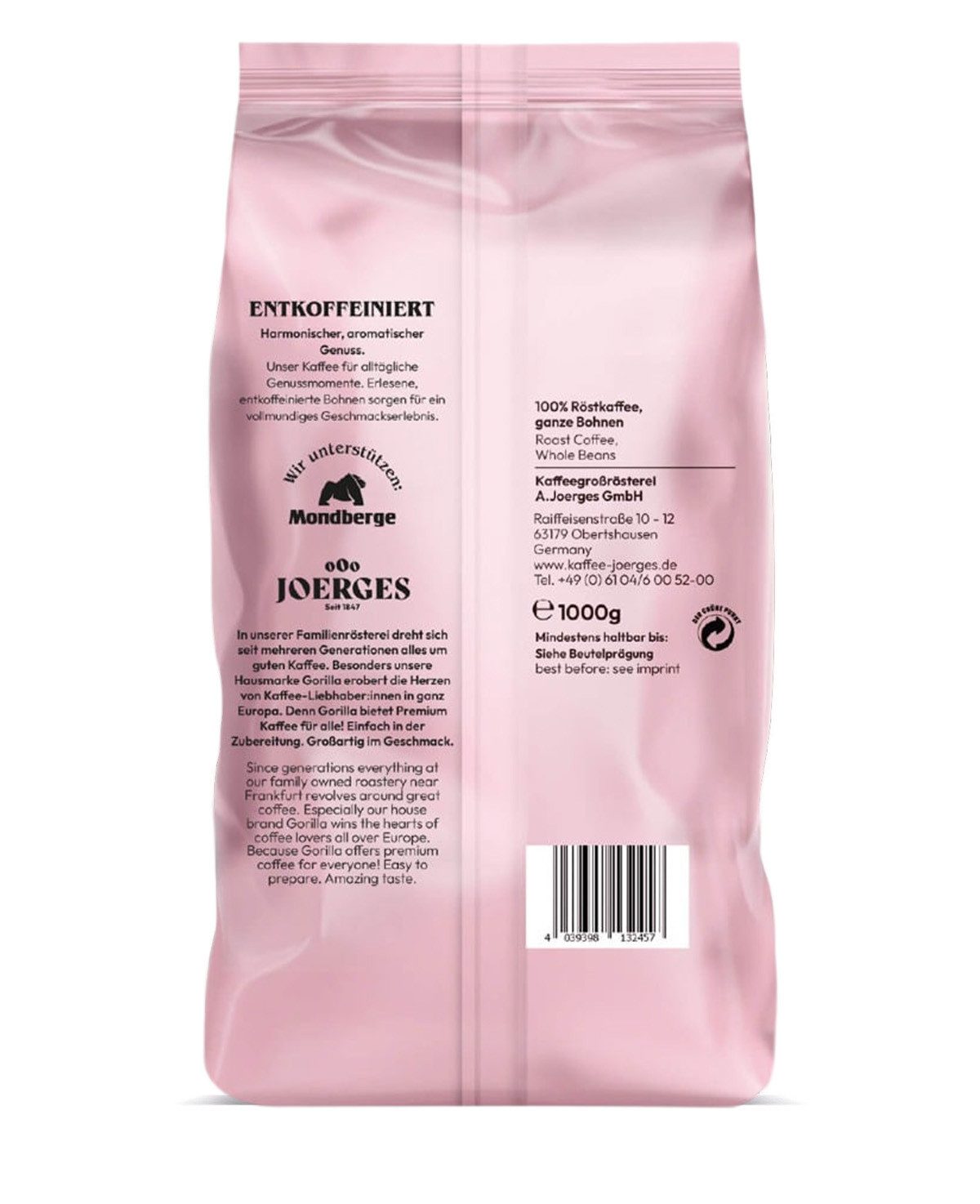Gorilla Kaffee Gorilla Coffee Decaffeinated