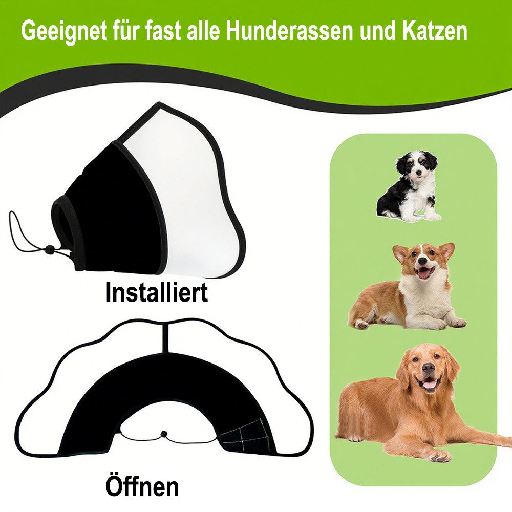 Ledander Schutzkragen Hundekragen Leckschutz,Schutzkragen Einstellbar Hunde Vorbeugung, atmungsaktiver Erholungs-Halskragen für mittelgroße und große Hunde