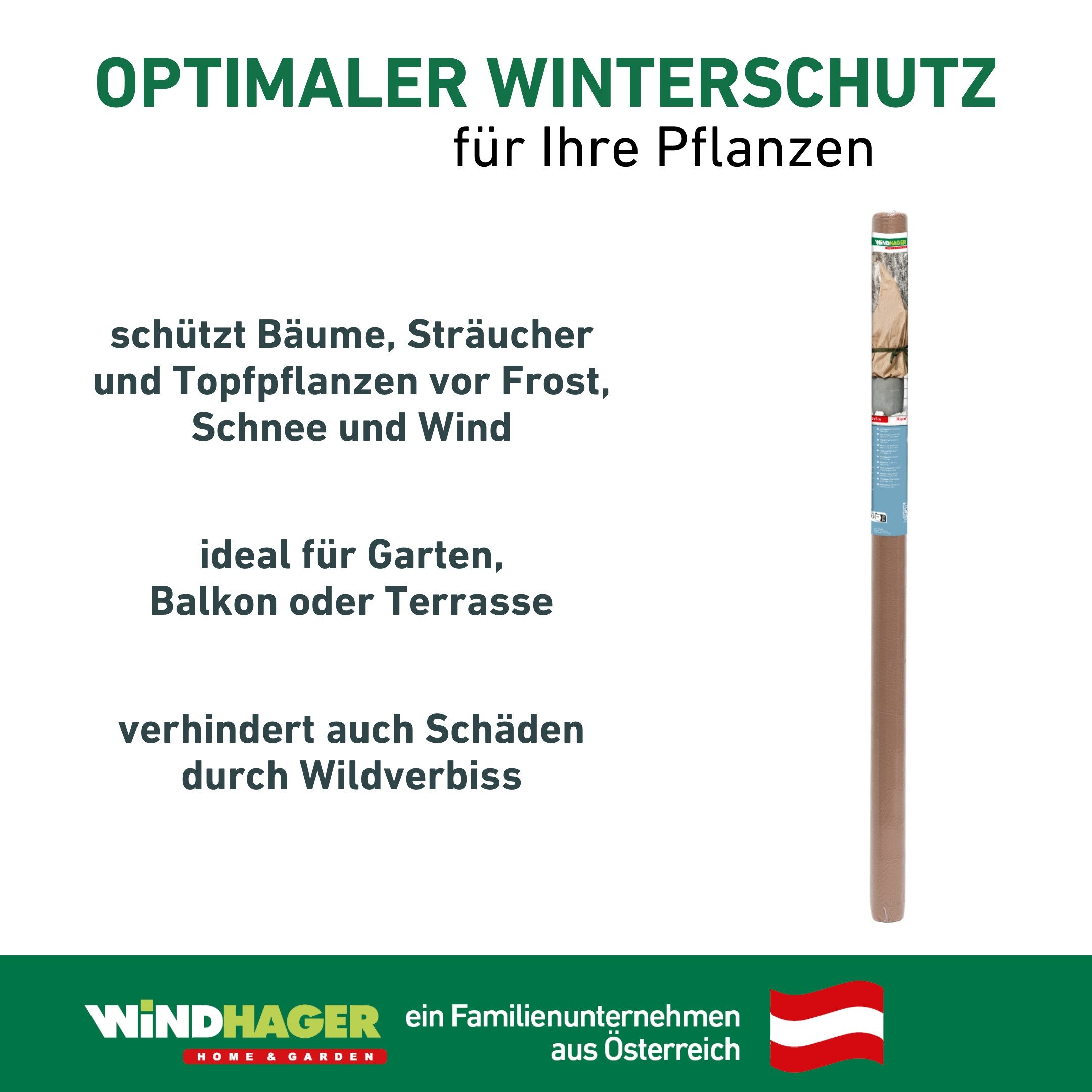 Windhager Winterschutzvlies Protect, Gartenvlies zum Abdecken von Pflanzen, (1-St), Frostschutzvlies atmungsaktiv, 5 x 2 m, 30 g/m²