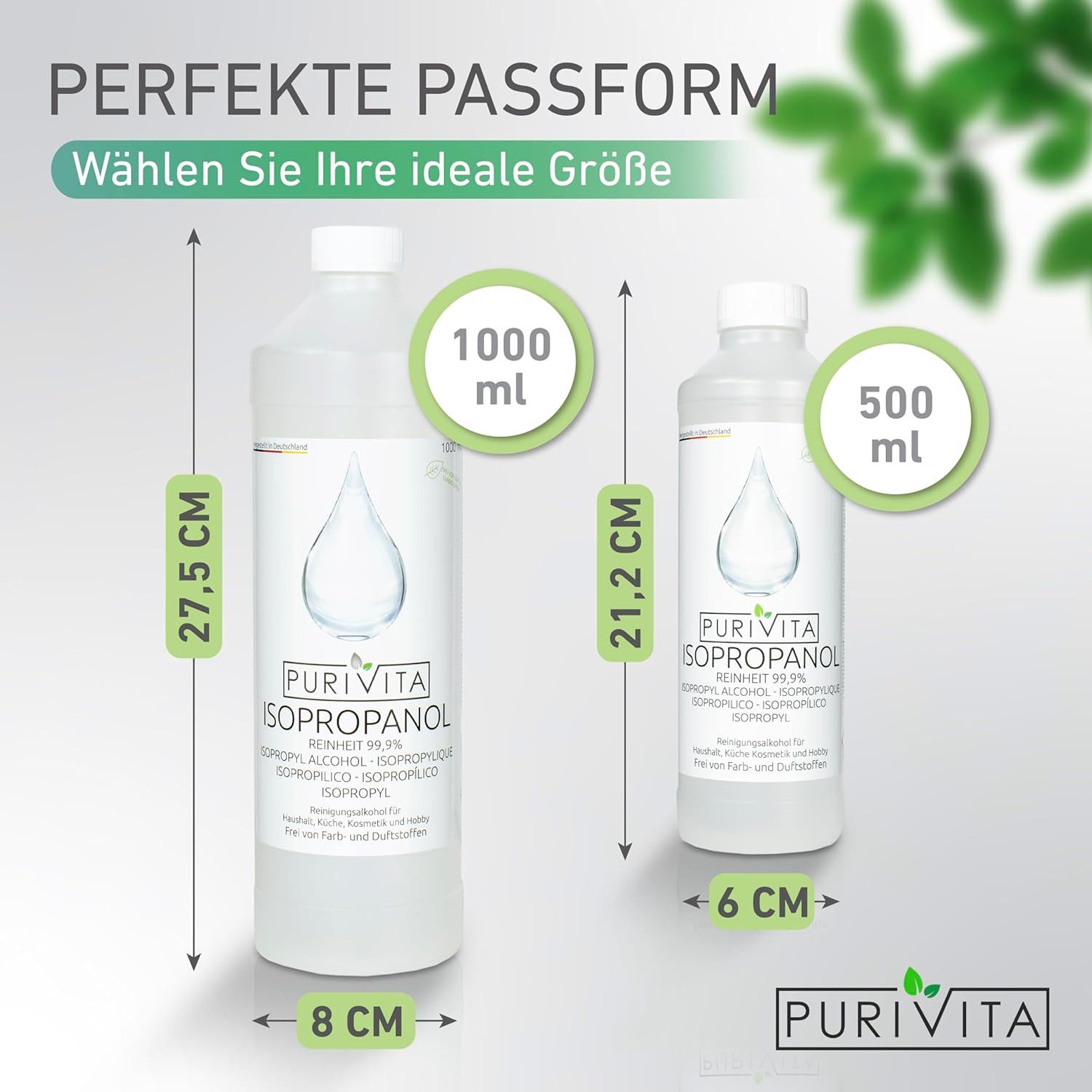 Purivita Purivita – Isopropanol in der praktischen 1000 ml Flasche Reinigungsalkohol