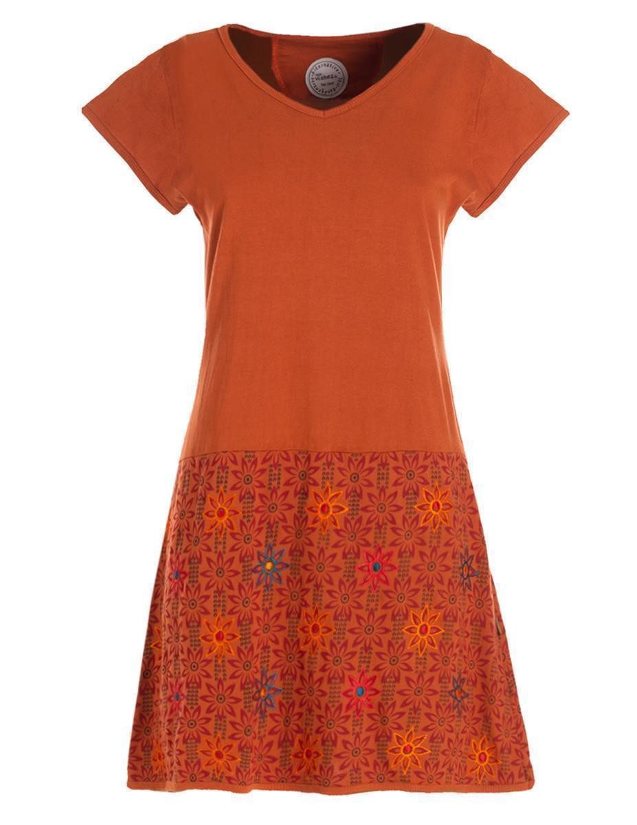 Vishes Tunikakleid Damen Sommerkleid Kurzarm Blumen-Kleid günstig online kaufen