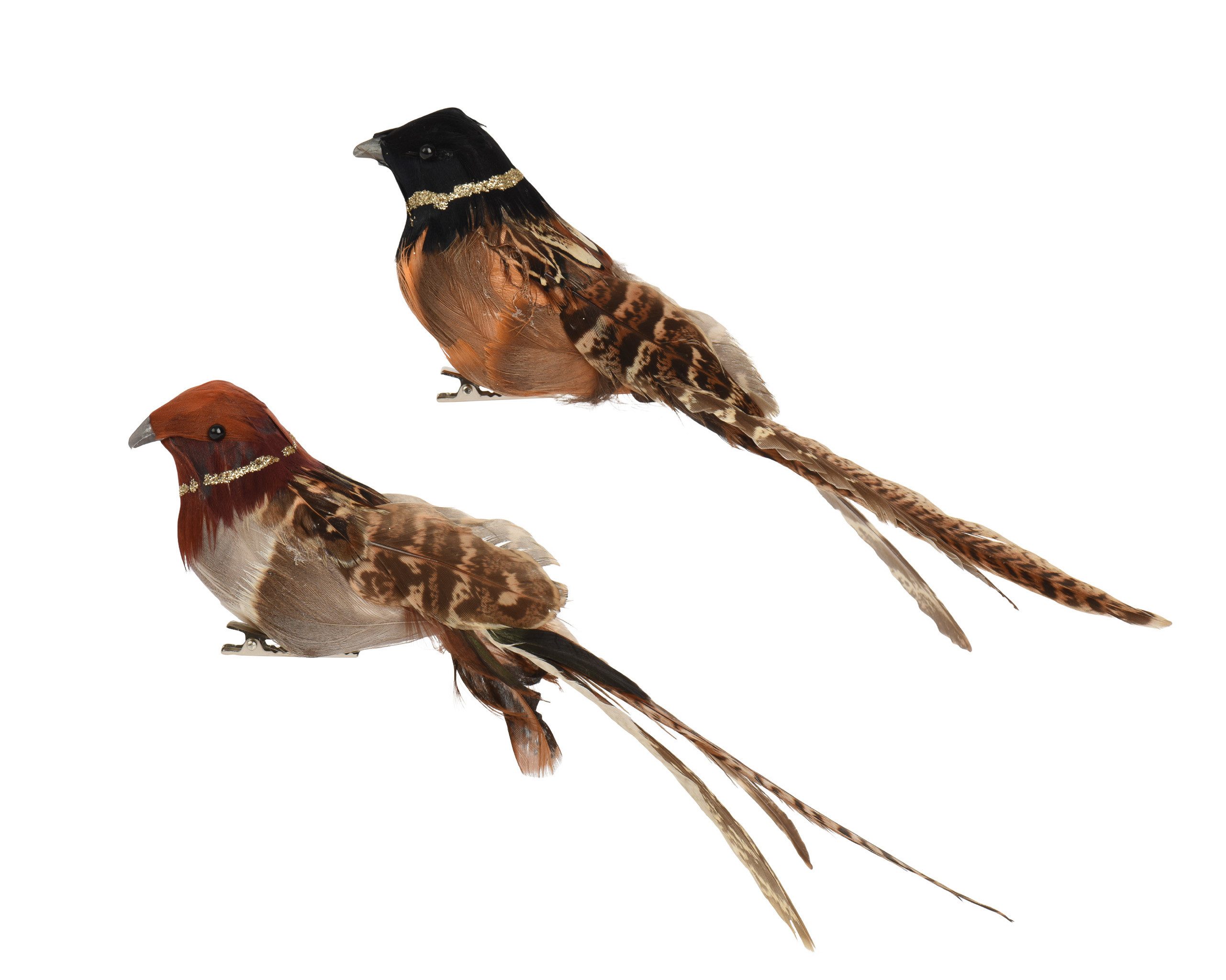 Kaemingk Christbaumschmuck, Christbaumschmuck Kunststoff Vogel mit Clip 20cm 1 Stk. sortiert Braun