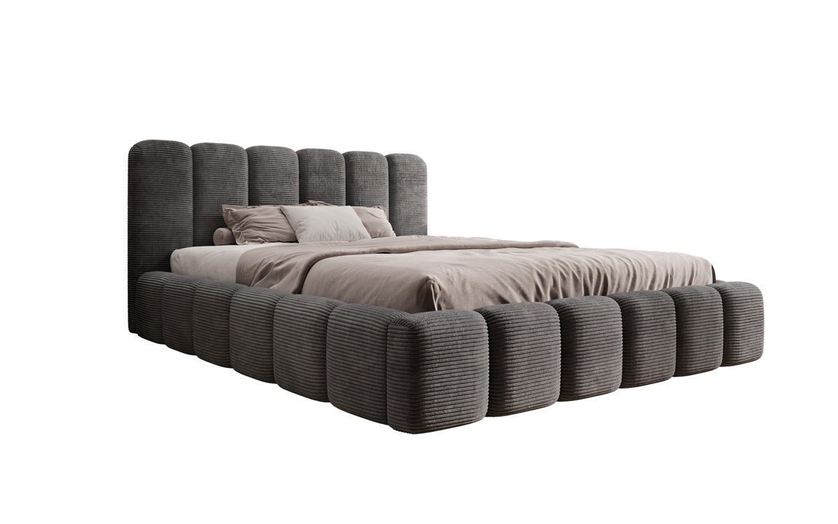 Luxusbetten24 Polsterbett Designer Polsterbett Tevara, in Cord mit Stauraum