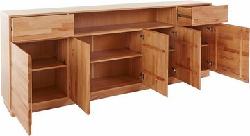 Home affaire Sideboard, Breite 220 cm, mit 5 Türen, teilmassiv, FSC®-zertifiziert