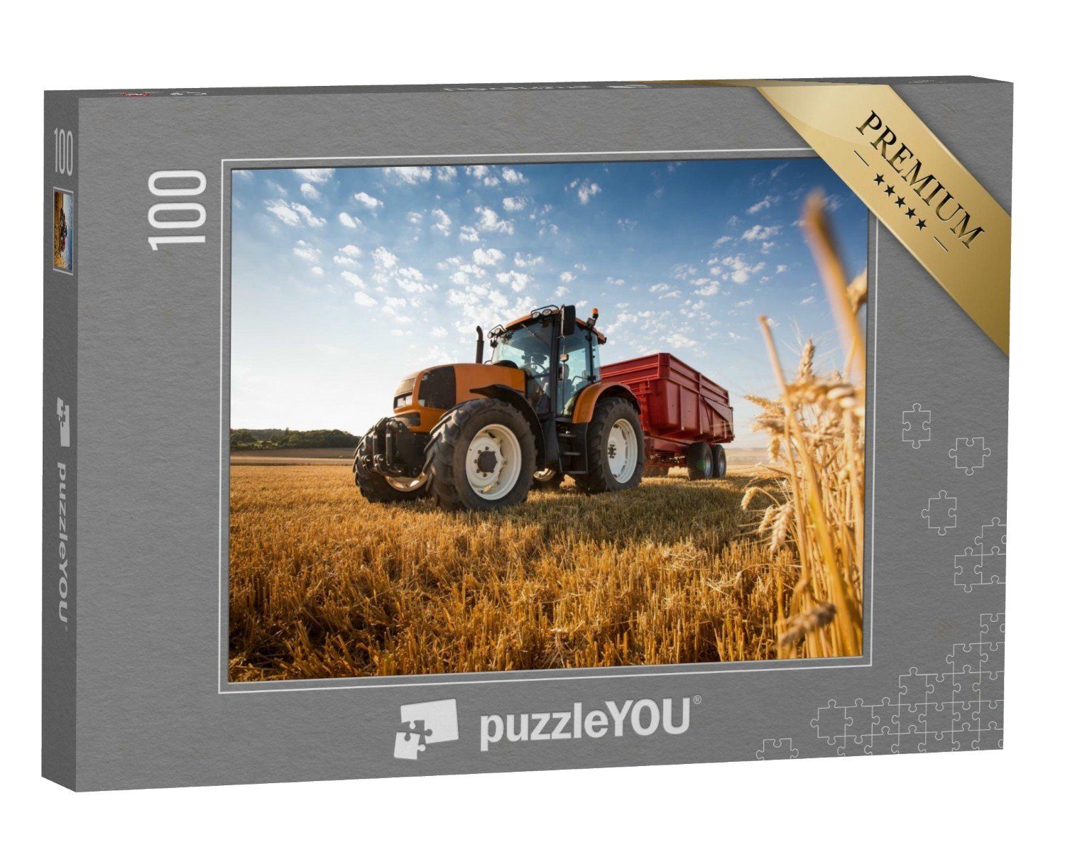 puzzleYOU Puzzle Ein Traktor bei der Ernte, 100 Puzzleteile, puzzleYOU-Kollektionen Traktoren, Landwirtschaft