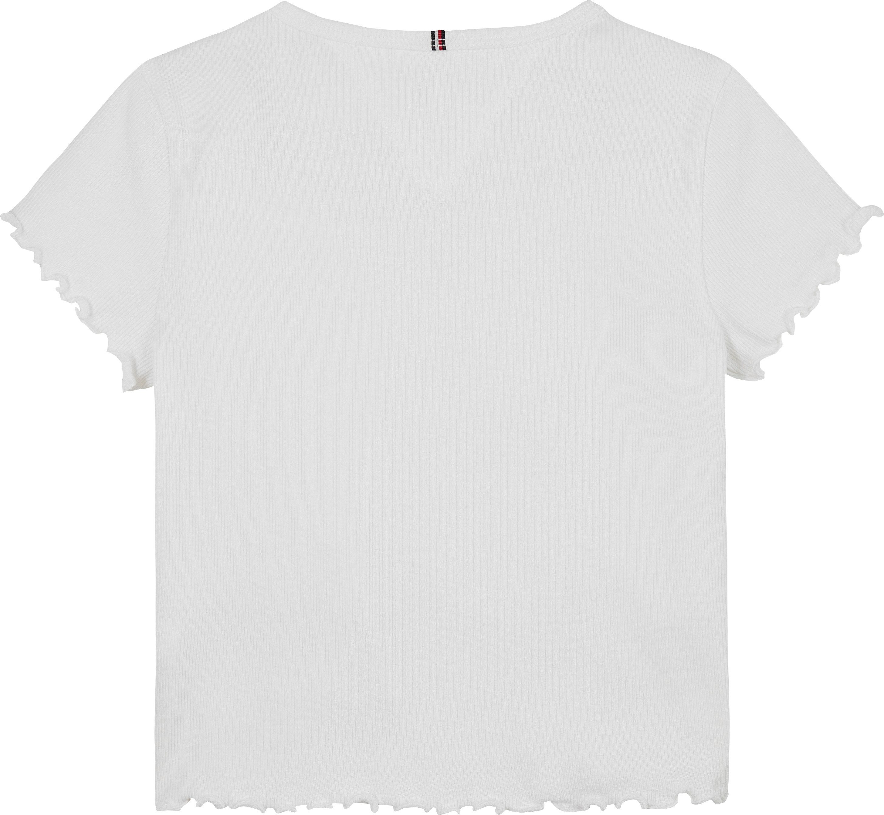 Tommy Hilfiger T-Shirt ESSENTIAL RIB TOP SS mit Logostickerei