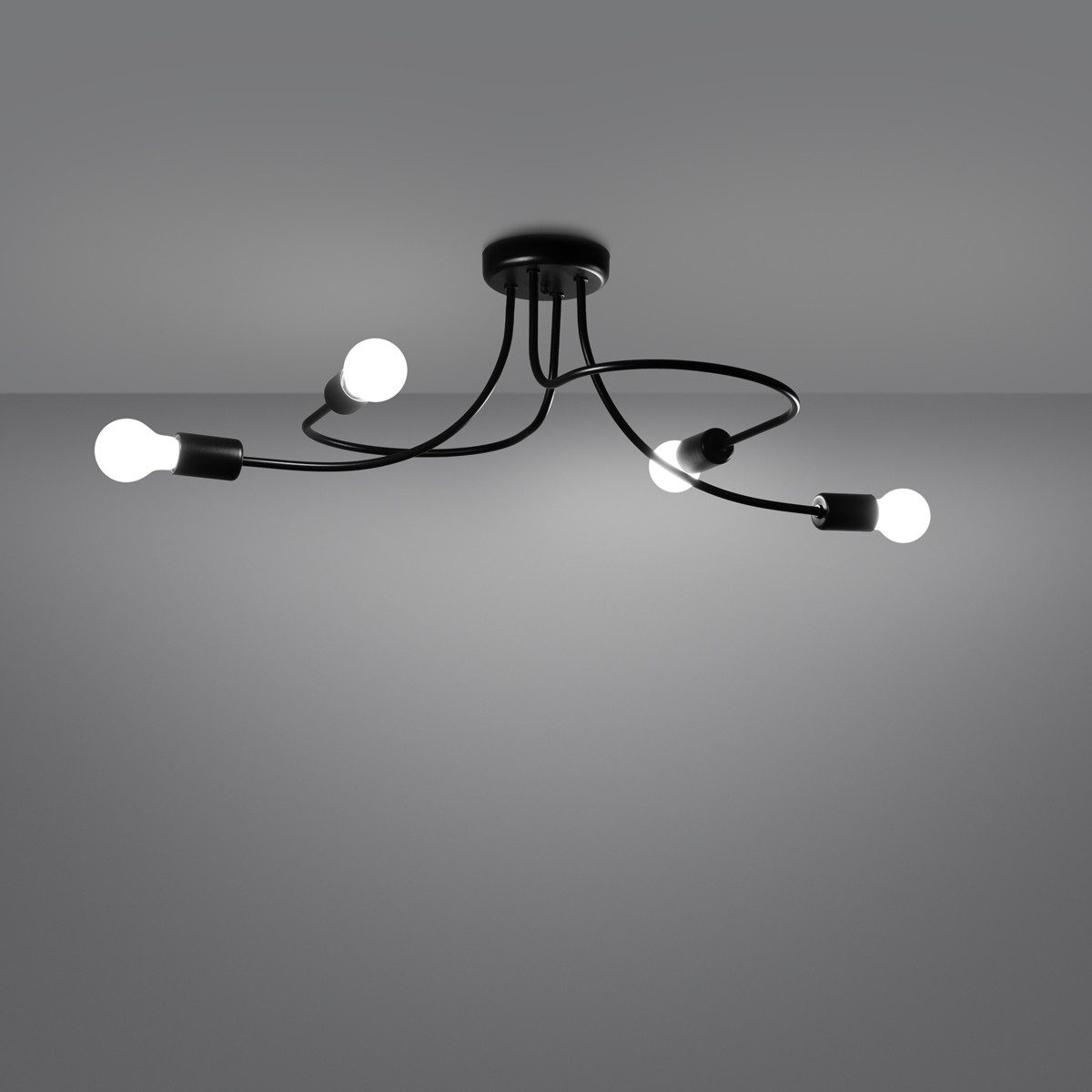 SOLLUX lighting Kronleuchter Kronleuchter Levar Schwarz, Nicht enthalten