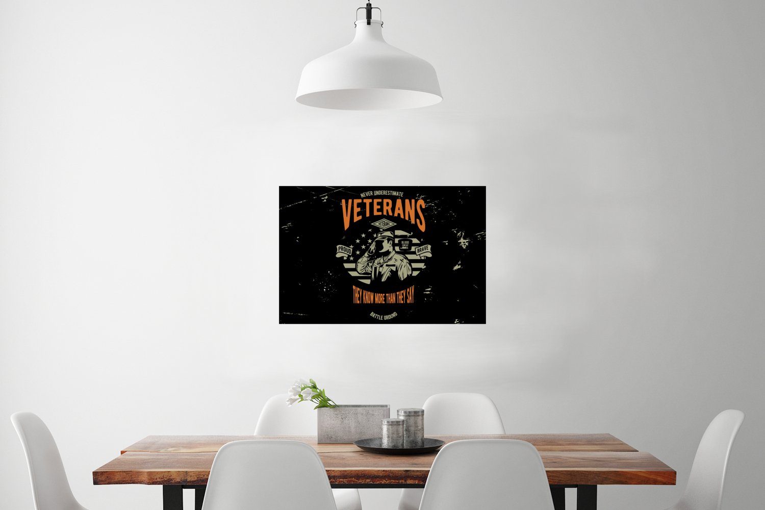 (1 Wandposter Wohnzimmer, Poster, - Poster Ohne Retro, MuchoWow - für Rahmen Militär Amerika St), Wandbild,