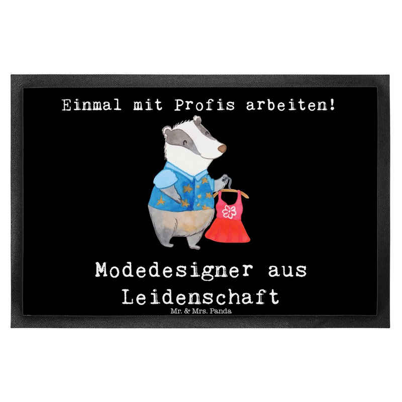 Fußmatte Modedesigner aus Leidenschaft - Schwarz - Geschenk, Fashion Designer, Mr. & Mrs. Panda, Höhe: 0.6 mm