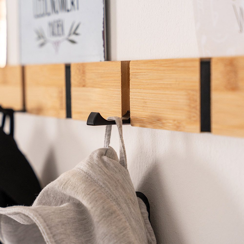 HOME DELUXE Garderobenleiste inkl. Haken und Magnete, Wandgarderobe, Kleiderhaken, Garderobe, Garderobenhaken