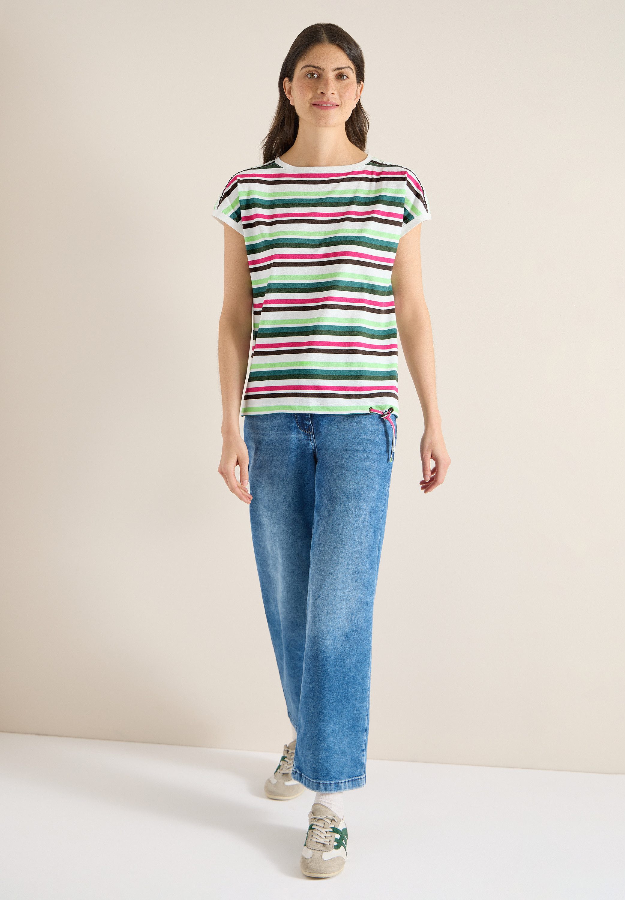 CECIL Rundhalsshirt im Streifendesign