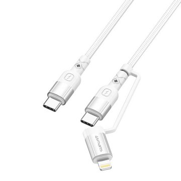 4smarts USB-C zu USB-C und Lightning Kabel Combo Cord CL 1,5m USB-Kabel, Lightning, USB Typ C, (150 cm), für Apple iPhone, Samsung Galaxy, Google Pixel