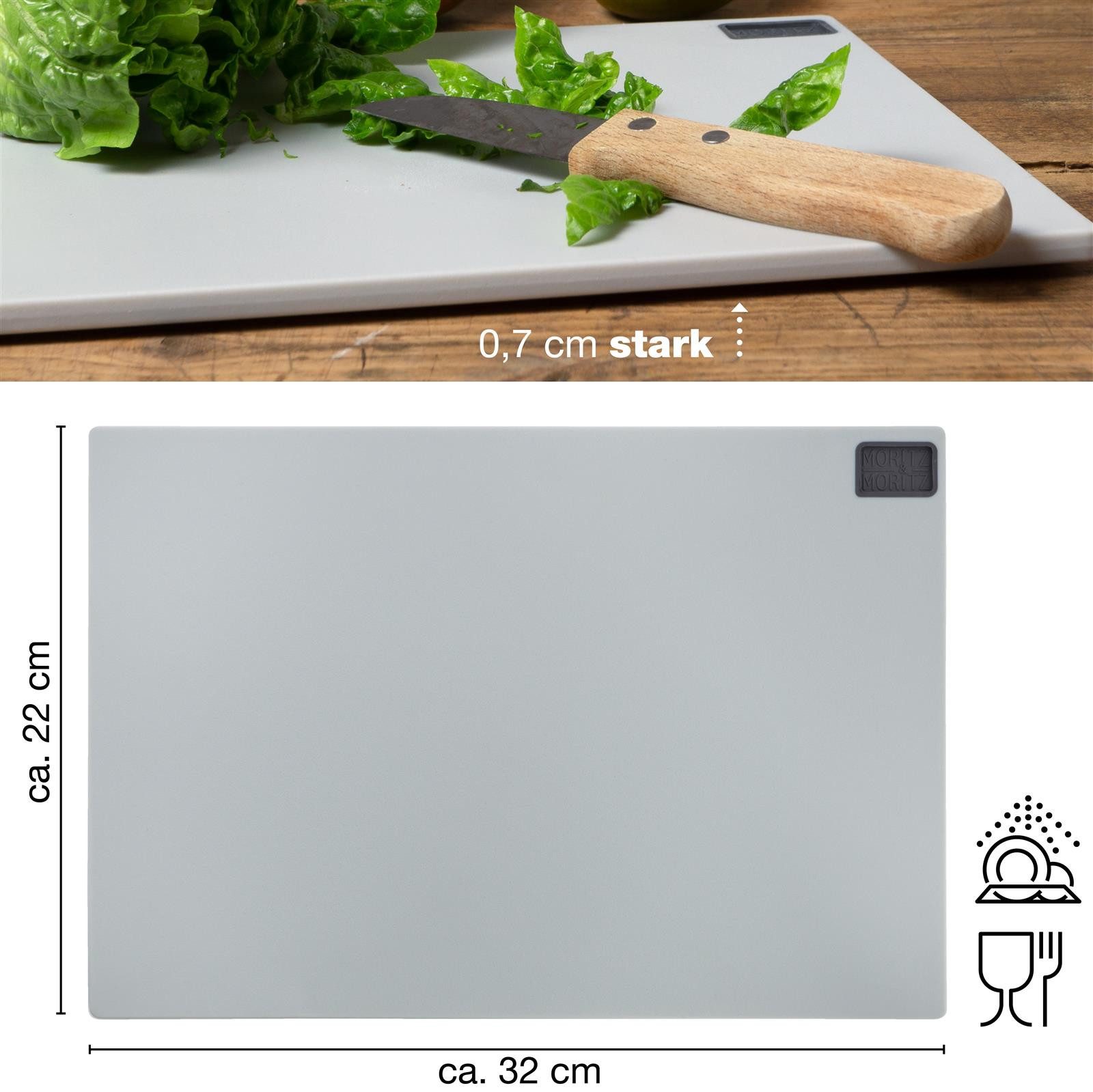 Moritz & Moritz Schneidebrett 3tlg Kunststoffbrett im Ständer, Kunststoff, (3er Set), Spülmaschinengeeignet und hygienisch