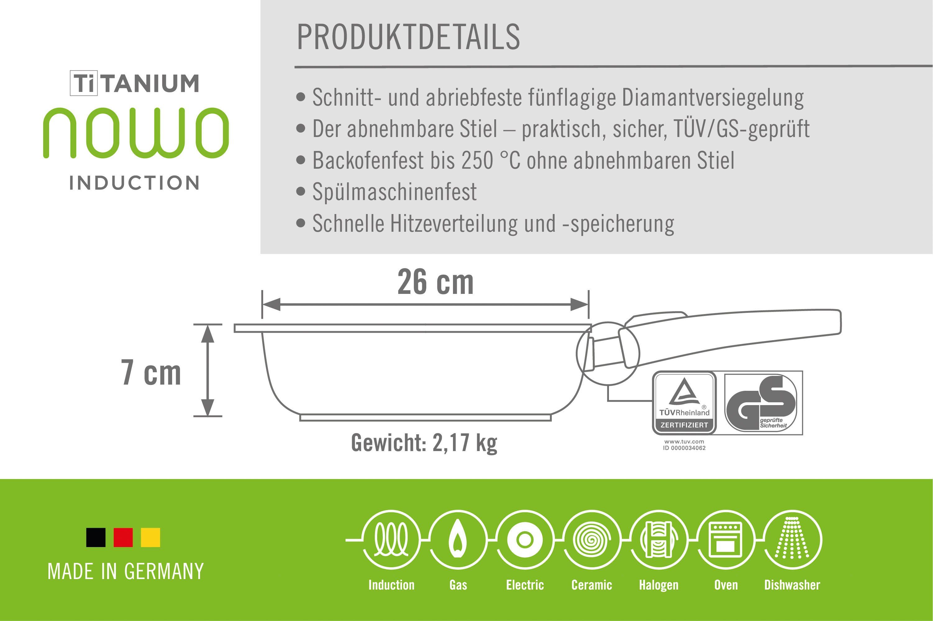 WOLL Bratpfanne MADE IN GERMANY - Nowo Titanium, Aluminiumguss (1-tlg), Induktion – Bild 4 von 5