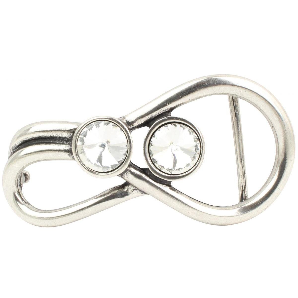 BELTINGER Gürtelschnalle Glittering Loop 4,0 cm - Buckle Gürtelschließe 40mm - Mit hochwertigem Silber