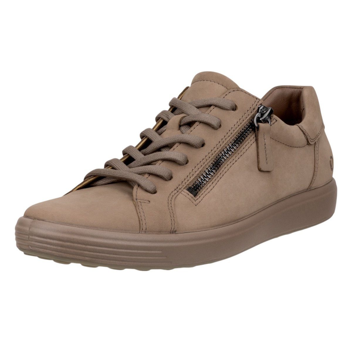 Ecco Soft 7 Side Zip Lace (Premium-Vollnarbenleder) braun Damen Sneaker günstig online kaufen