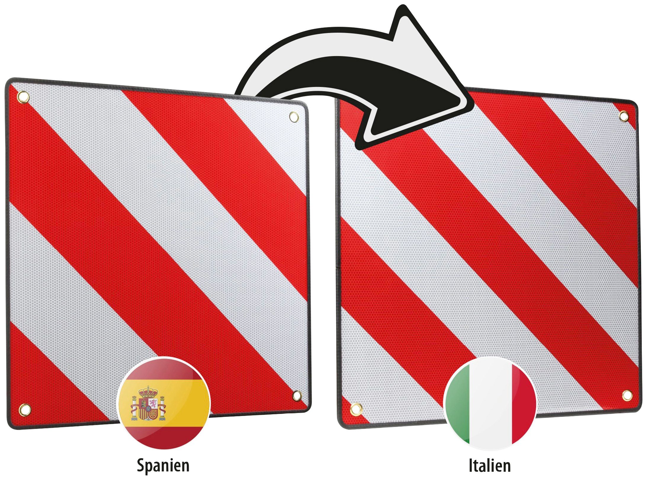 CALIMA 2 Tafel in und aus für Italien, Aluminium 1, 46044 Warntafel Spanien