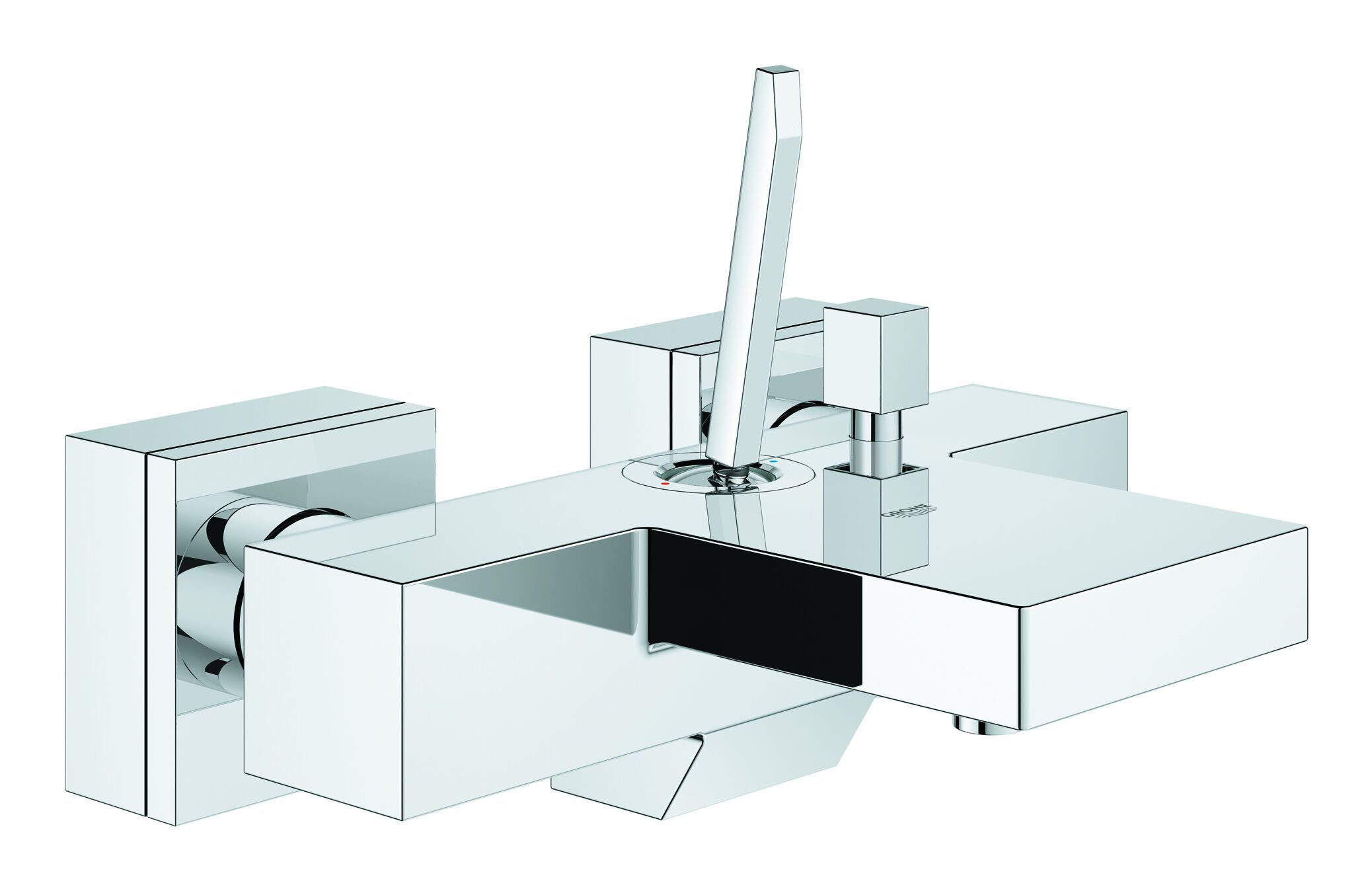 Einhand-Wannenbatterie Joy Eurocube Chrom Grohe Wandmontage - Joystick Wannenarmatur Eurocube