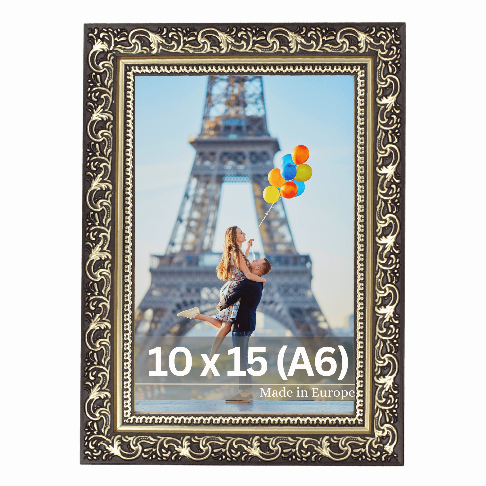 Victor (Zenith) Bilderrahmen Vinci, Bilderrahmen A6 10x15 cm Schwarz Gold, günstig online kaufen
