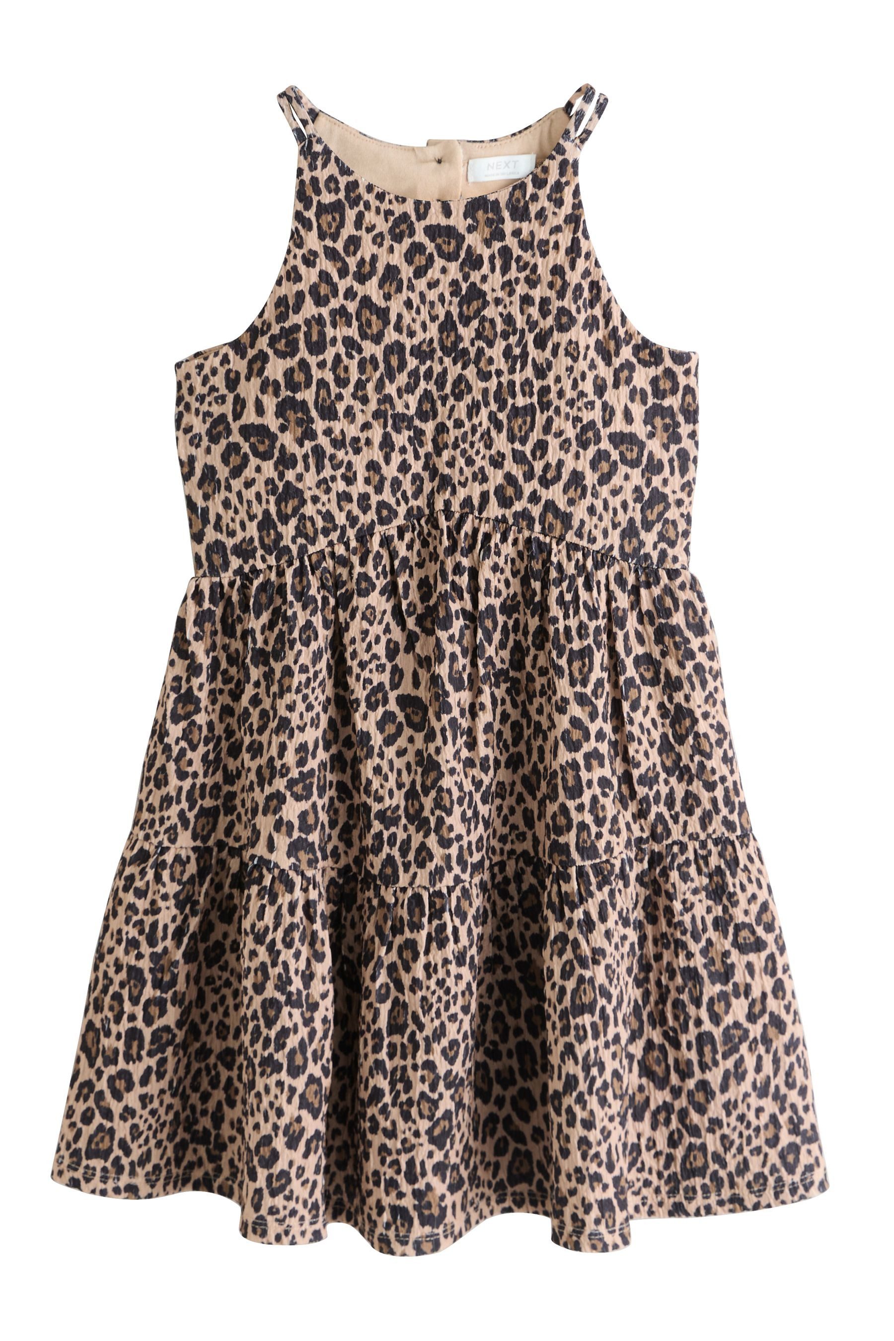 Next Trägerkleid Sommerkleid mit Trägern und Knitteroptik (1-tlg)