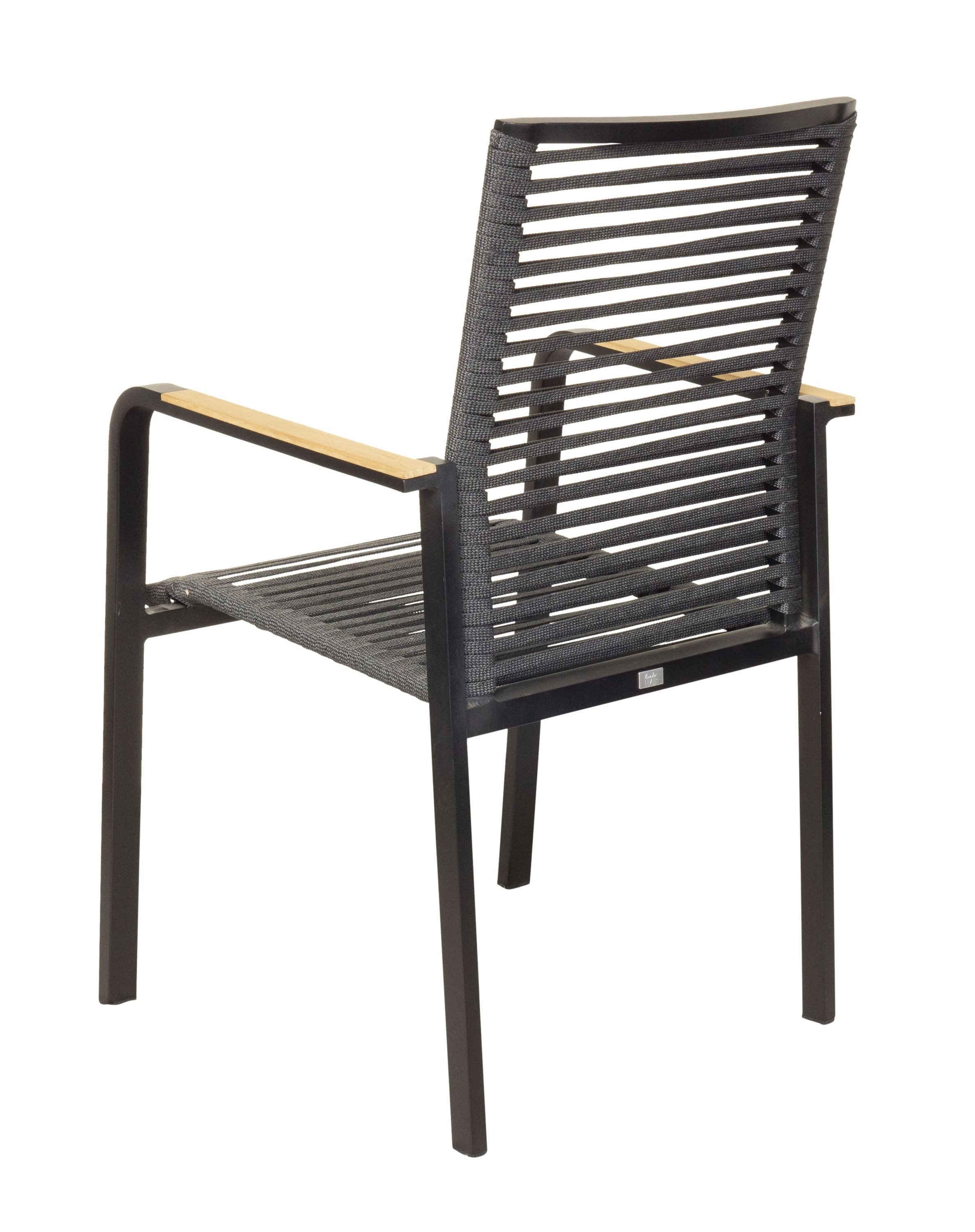 LC Garden Rattanstuhl LC Garden »Toronto« Stapelstuhl Rope schwarz Rope-Geflecht stapelbar (1 St)