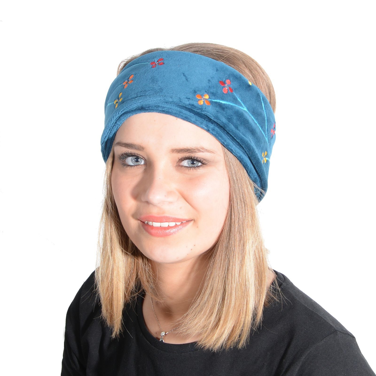Ohrenwärmer Ohrwärmer Dreadtube Damen Flower Stirnband Samt Baumwolle
