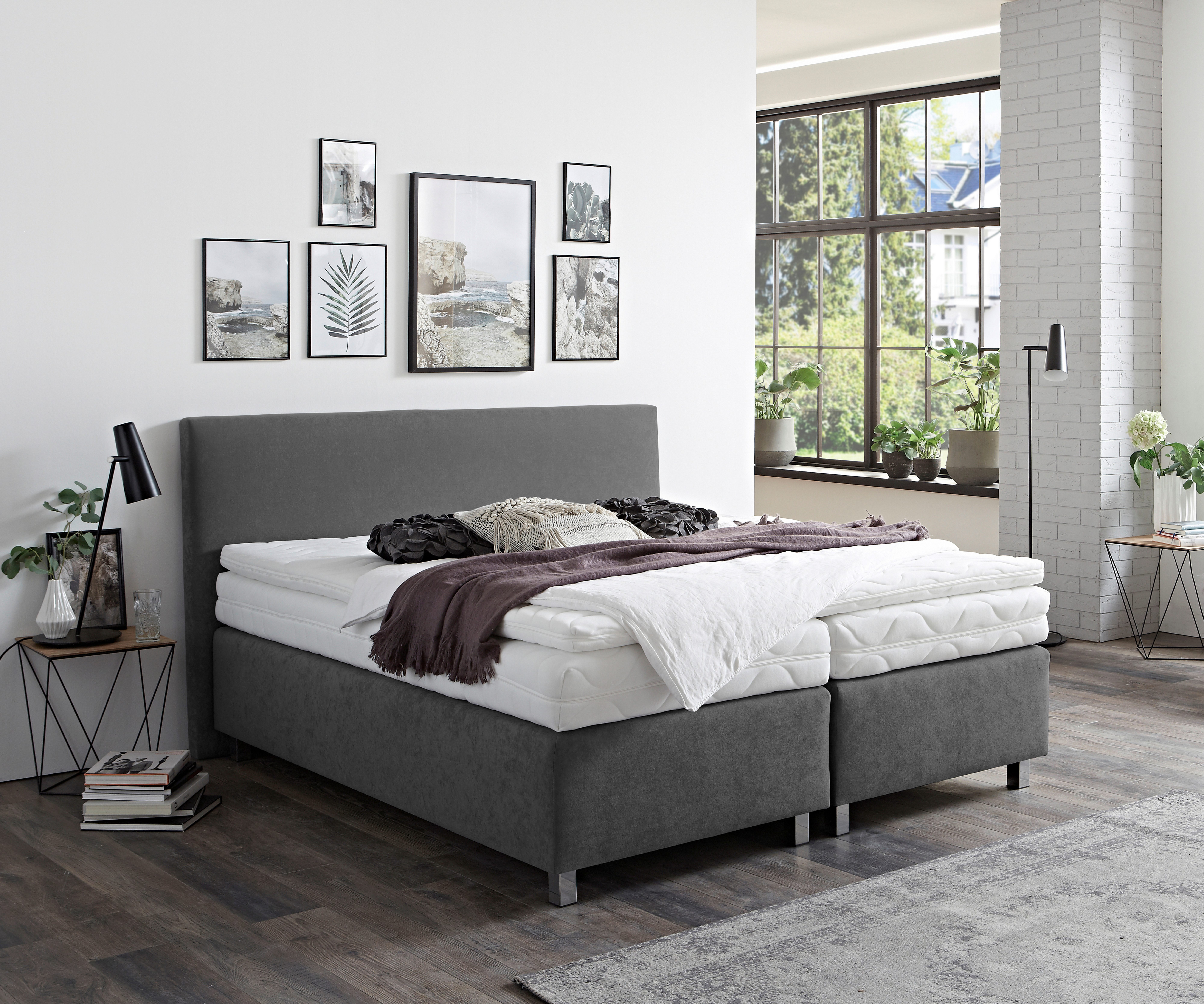 Westfalia Schlafkomfort Boxspringbett, Verchromte Metallfüße, die günstig online kaufen