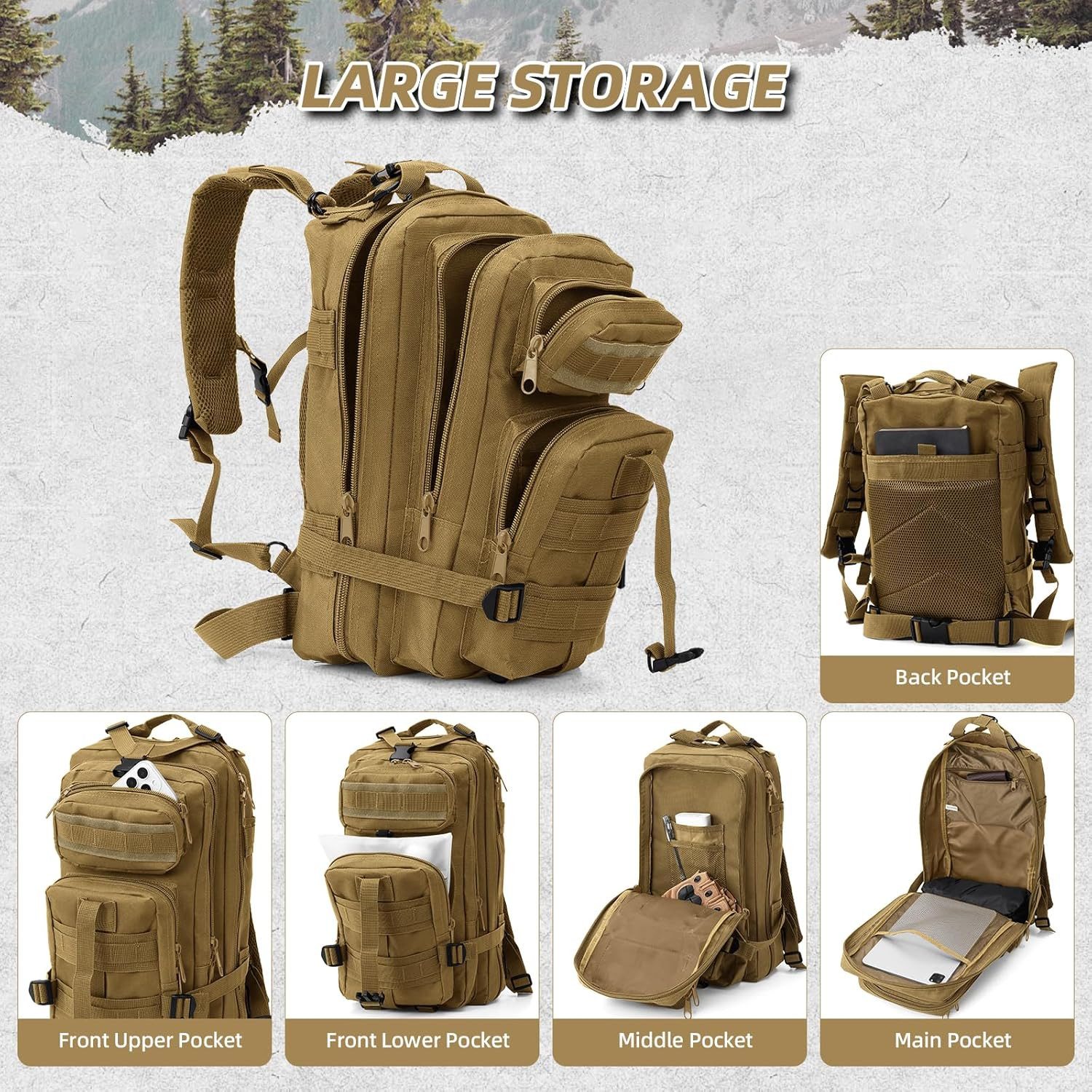 ZEUOPQ Wanderrucksack Taktischer Rucksack 30 Liter, günstig online kaufen