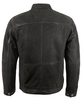 Jilani Lederjacke Remo Echtleder Herren Lederjacke Lammnubuk schwarz