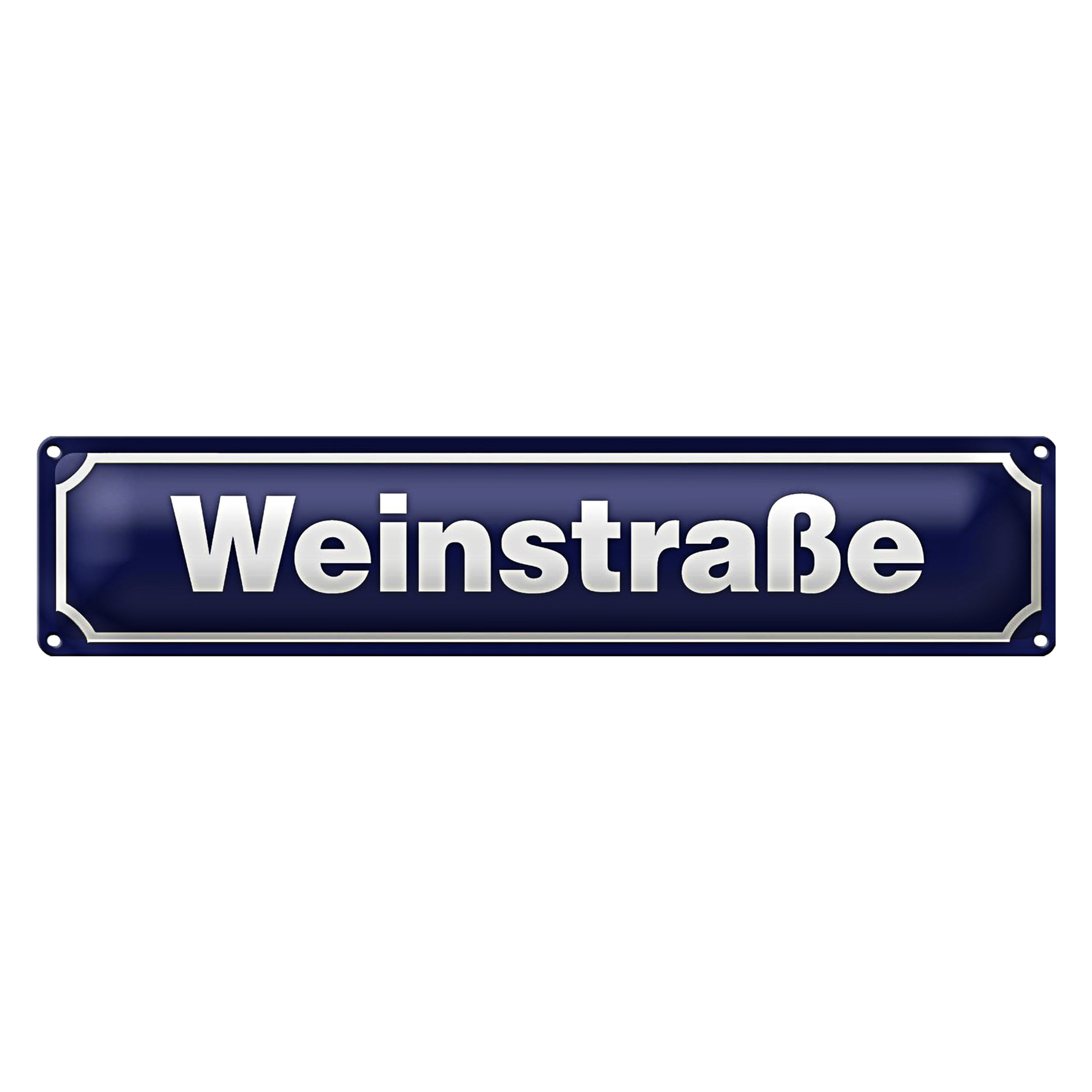 Metallschild Blechschild Hinweis 46x10cm Weinstraße Dekoration