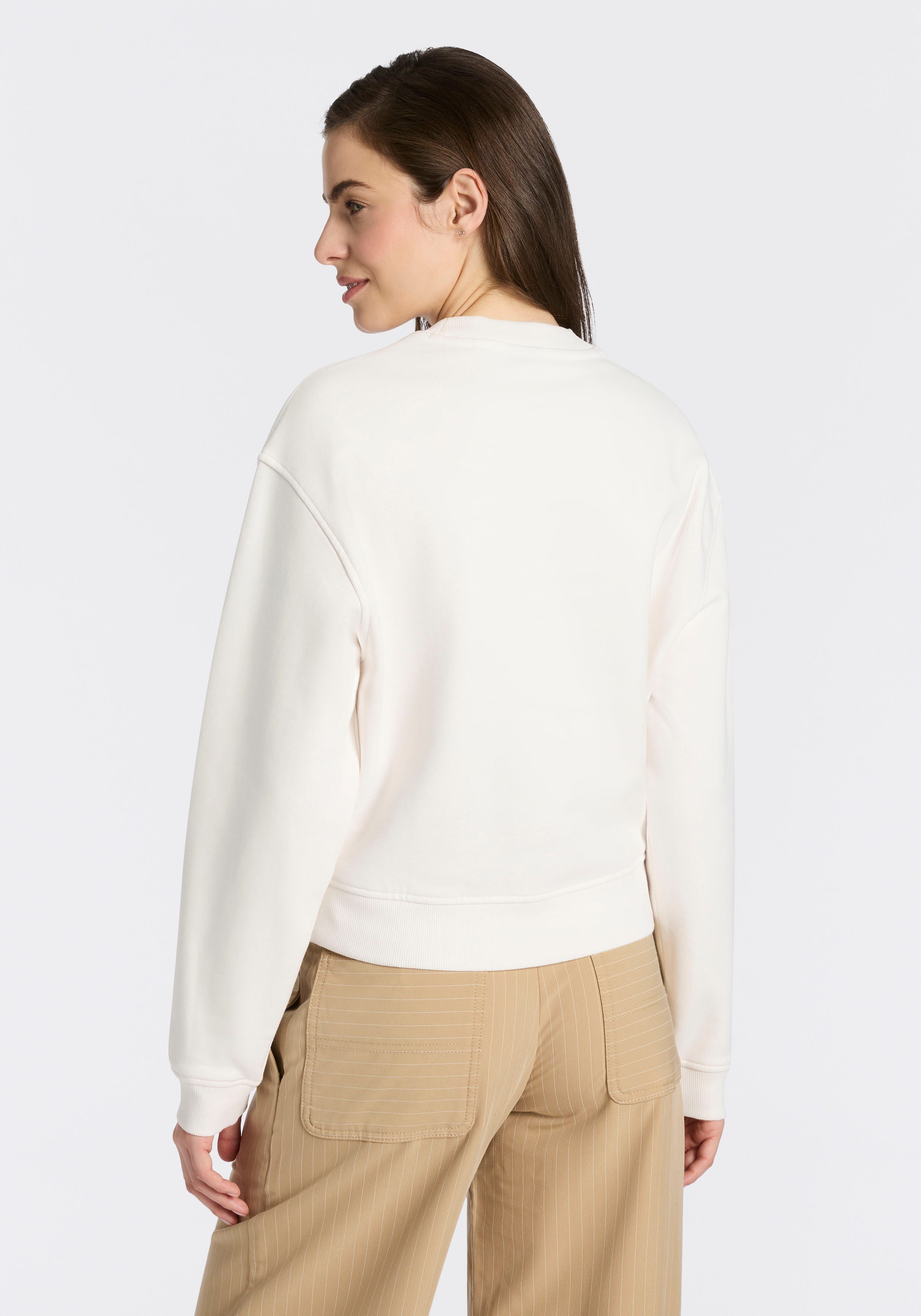 HUGO Blue Sweater Delessa Baumwoll-Terry mit Rundhals günstig online kaufen