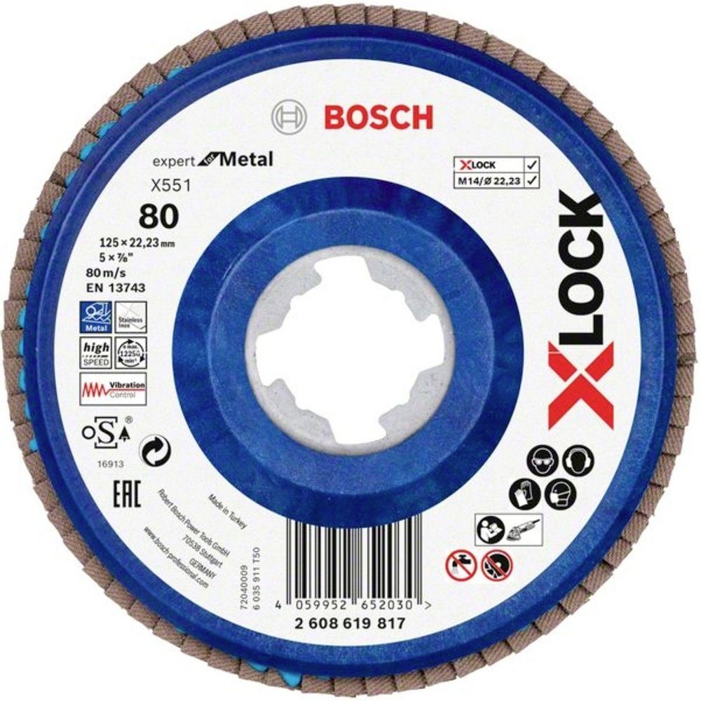 Bosch Professional Schleifscheibe Bosch Accessories 2608619817 X551 Fächerschleifscheibe Durchmesser 125