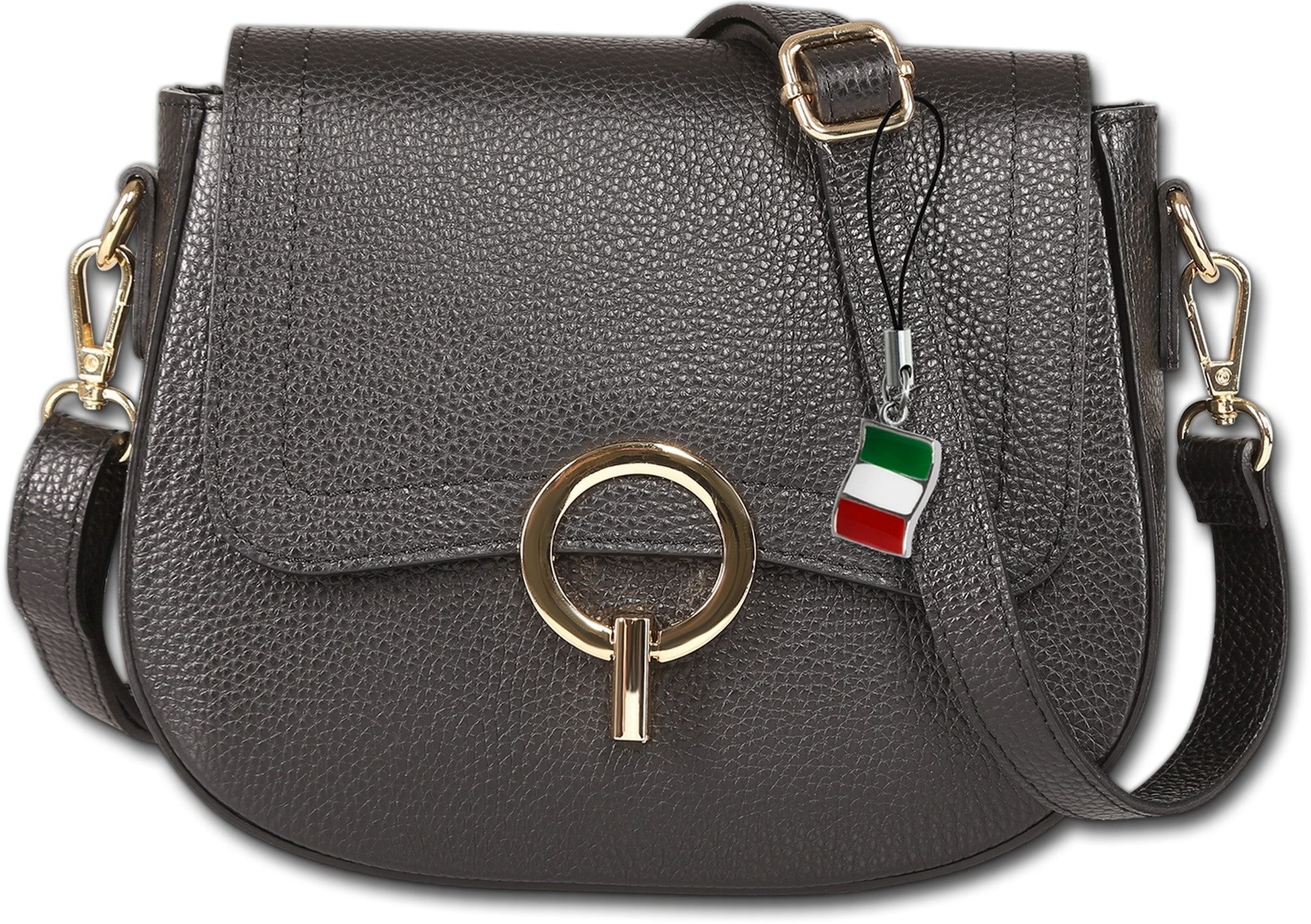 FLORENCE Umhängetasche Florence Damen Umhängetasche (Umhängetasche, Umhängetasche), Damen Tasche Echtes Leder schwarz, Made-In Italy