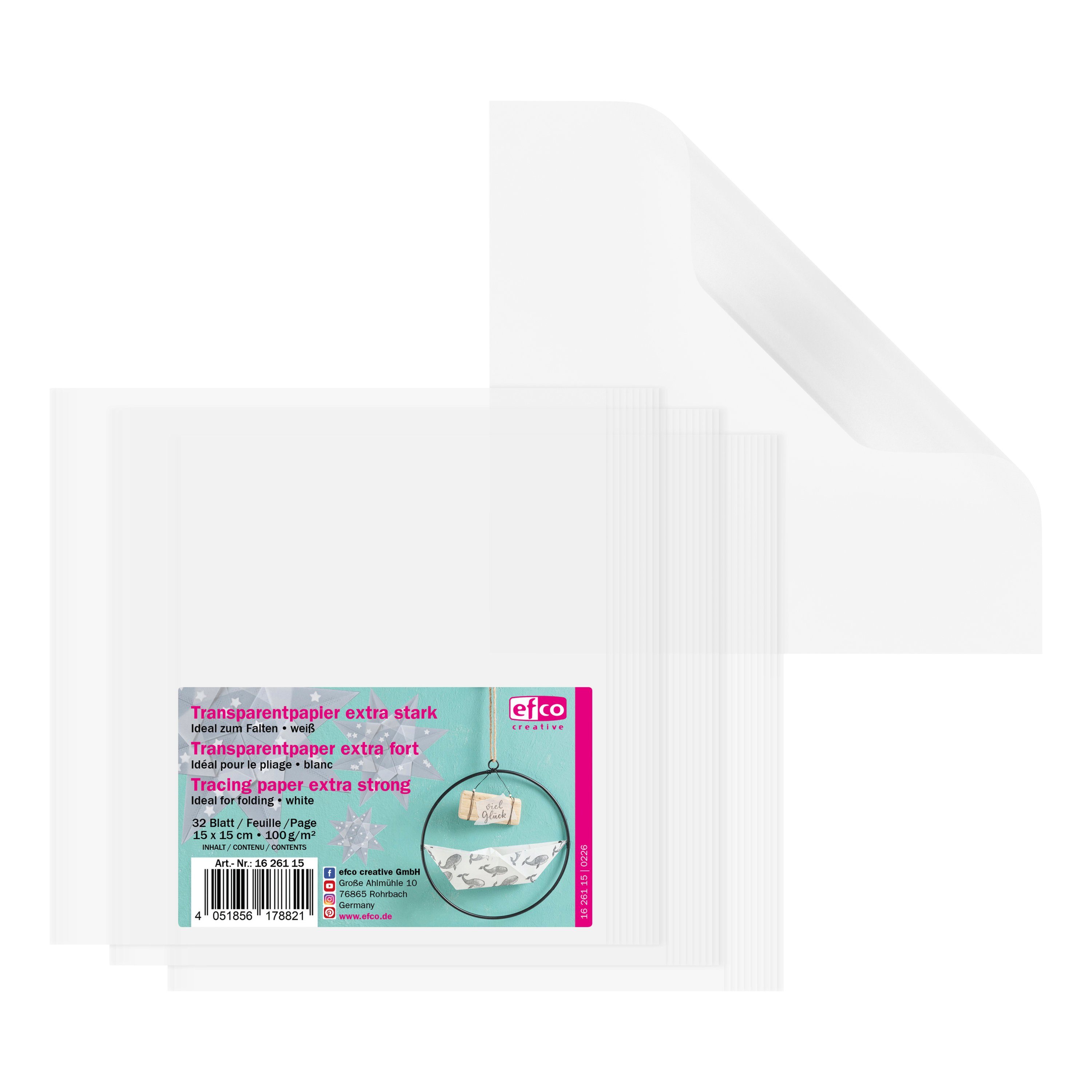 efco Motivpapier Transparentpapier zum Falten, Extra Stark